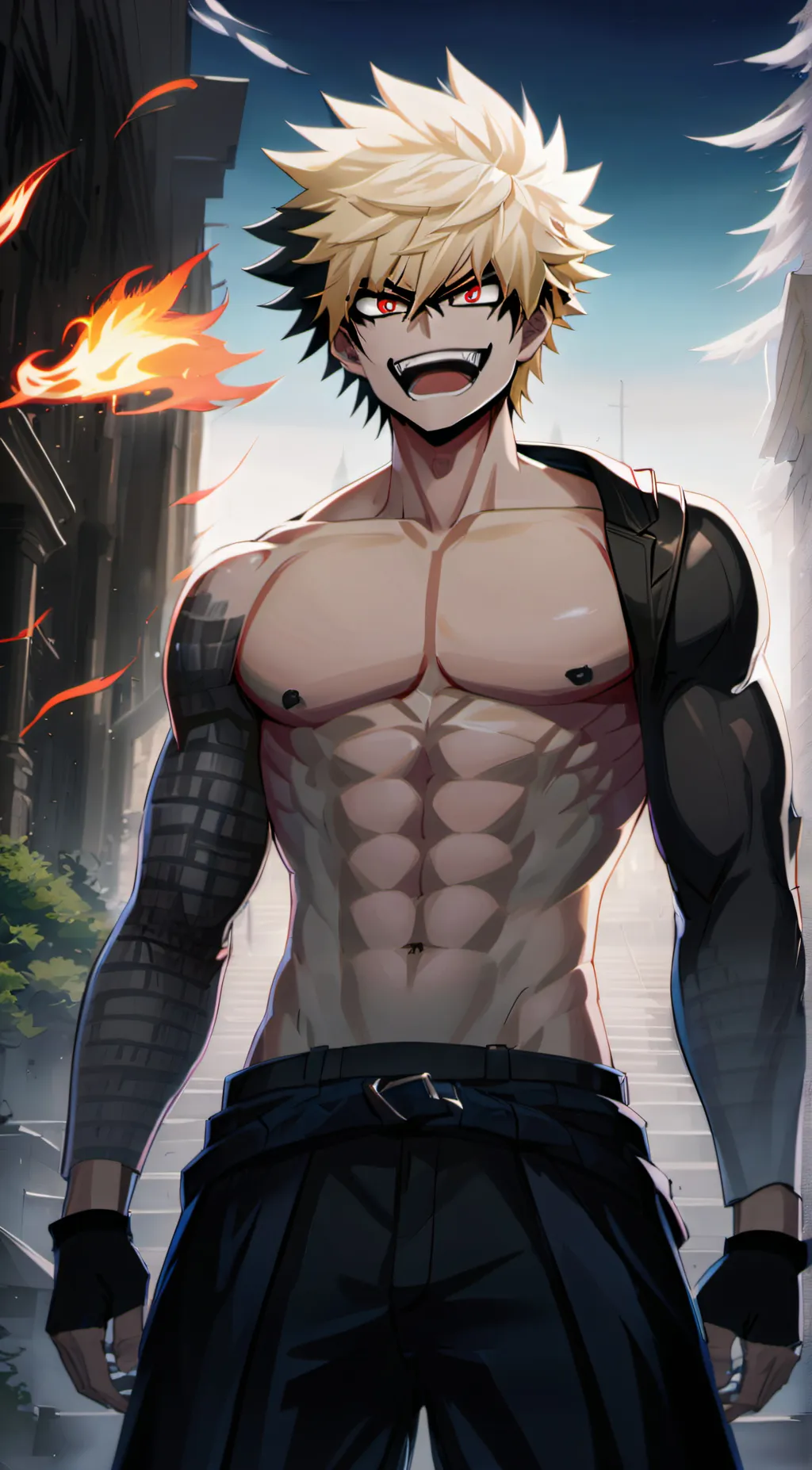 ai character: BAKUGO  background