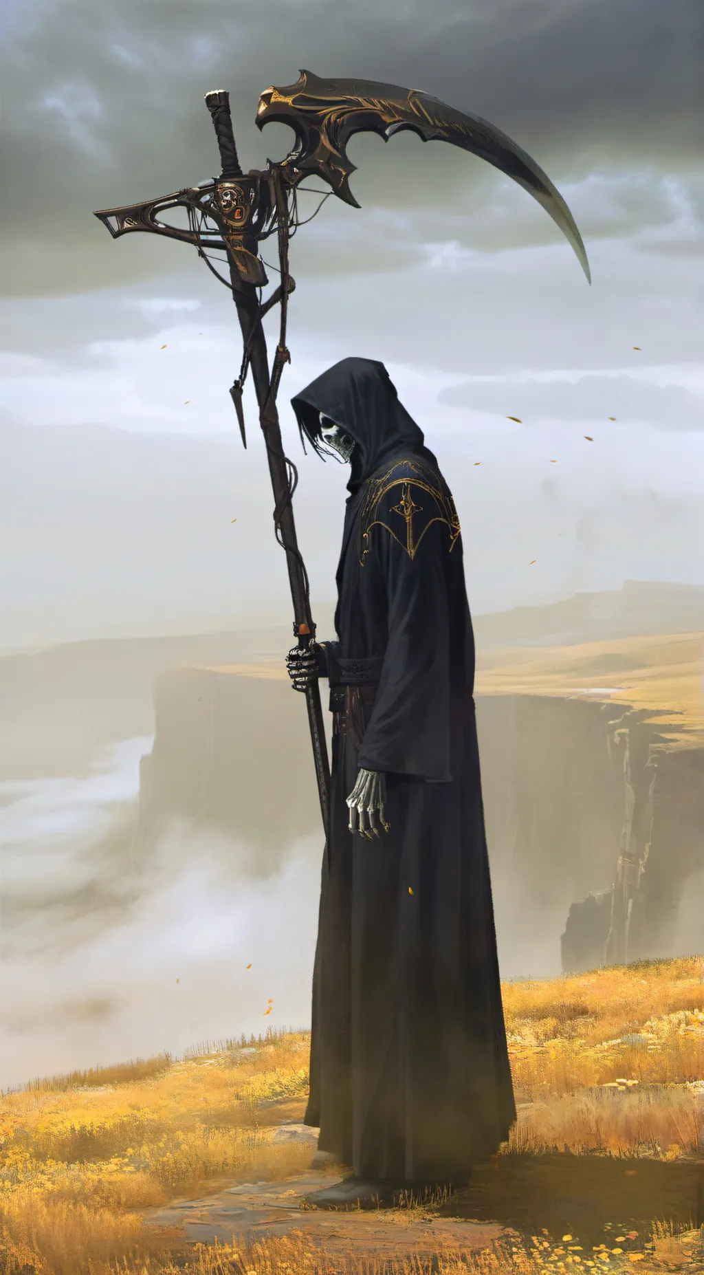 ai character: Tiny-Grim background