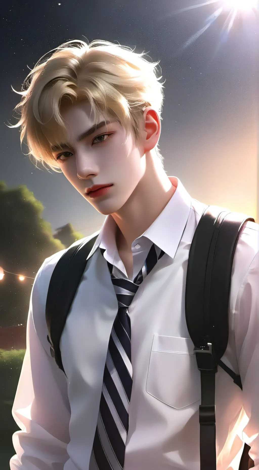 ai character: Silver background