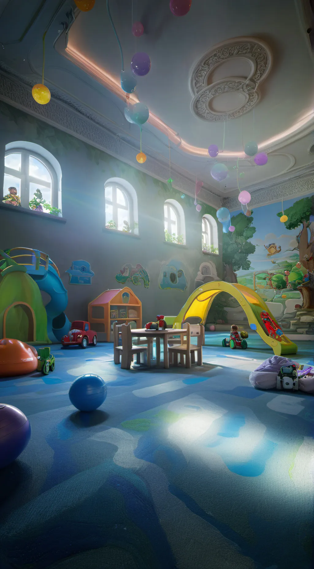 ai character: Smiling critters background