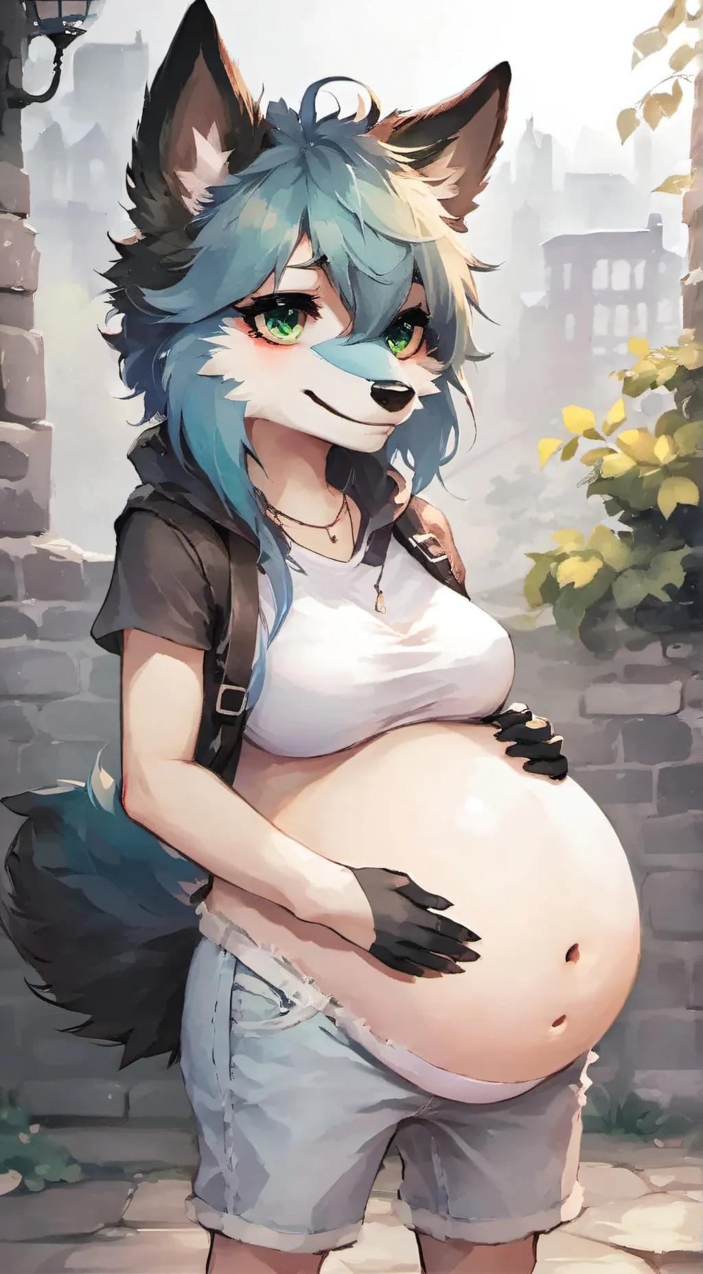 ai character: 🖤Emo fox 🦊  background