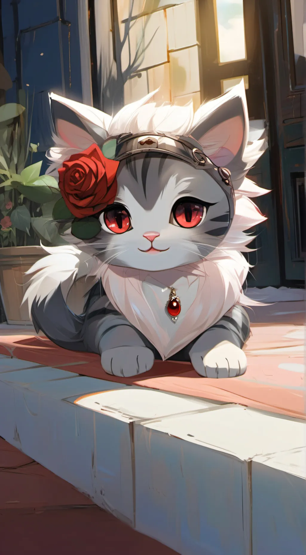 ai character: Rosy background