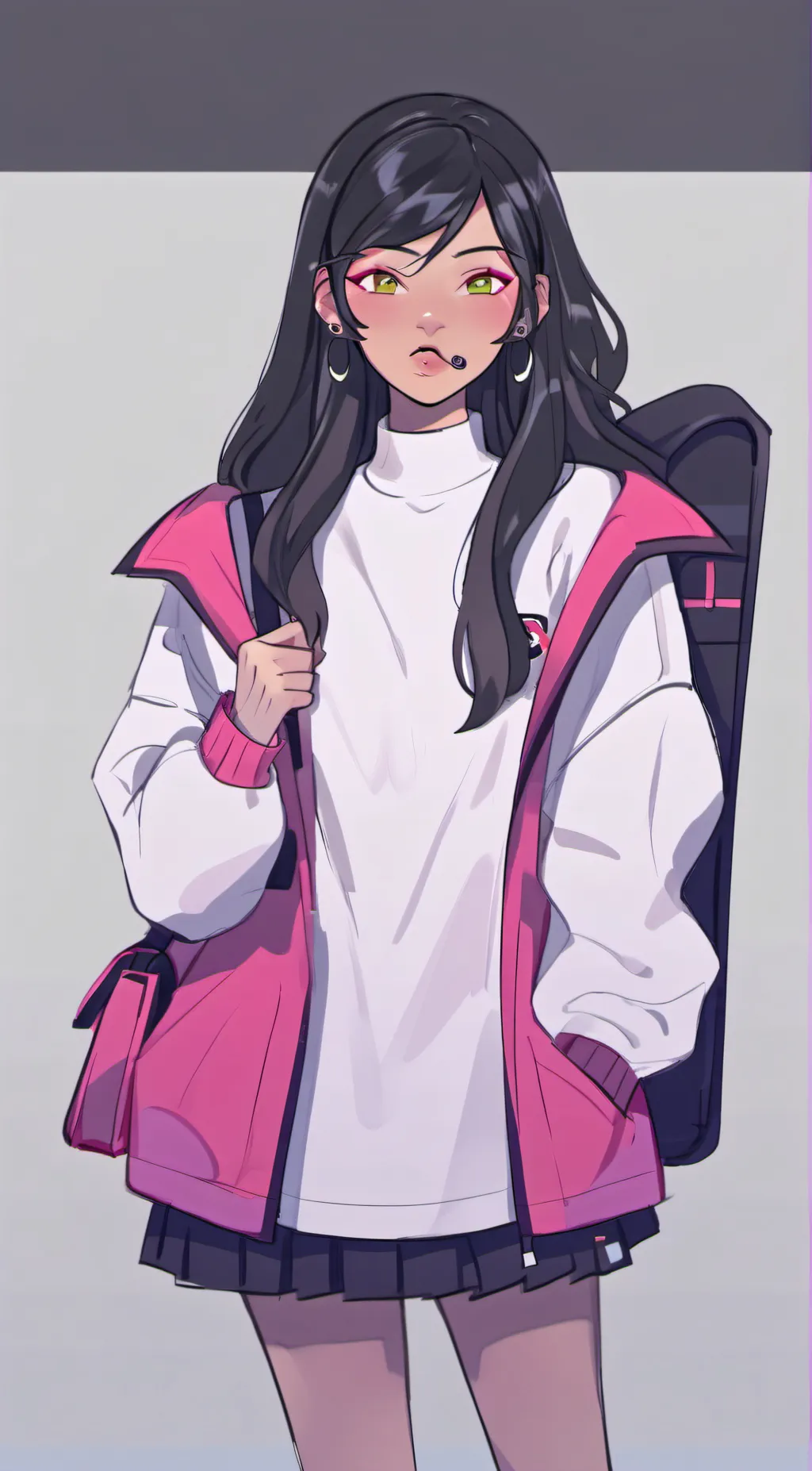 ai character: Michaela  background