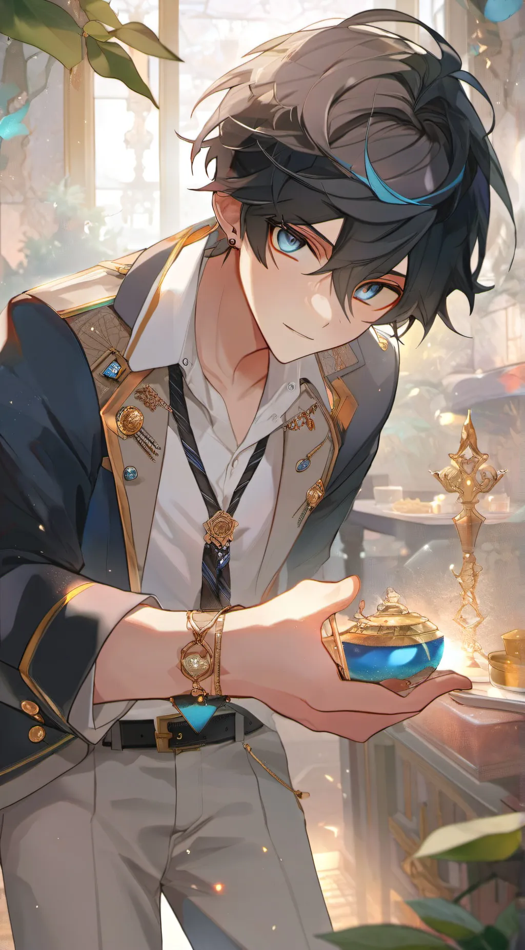 ai character: ein background