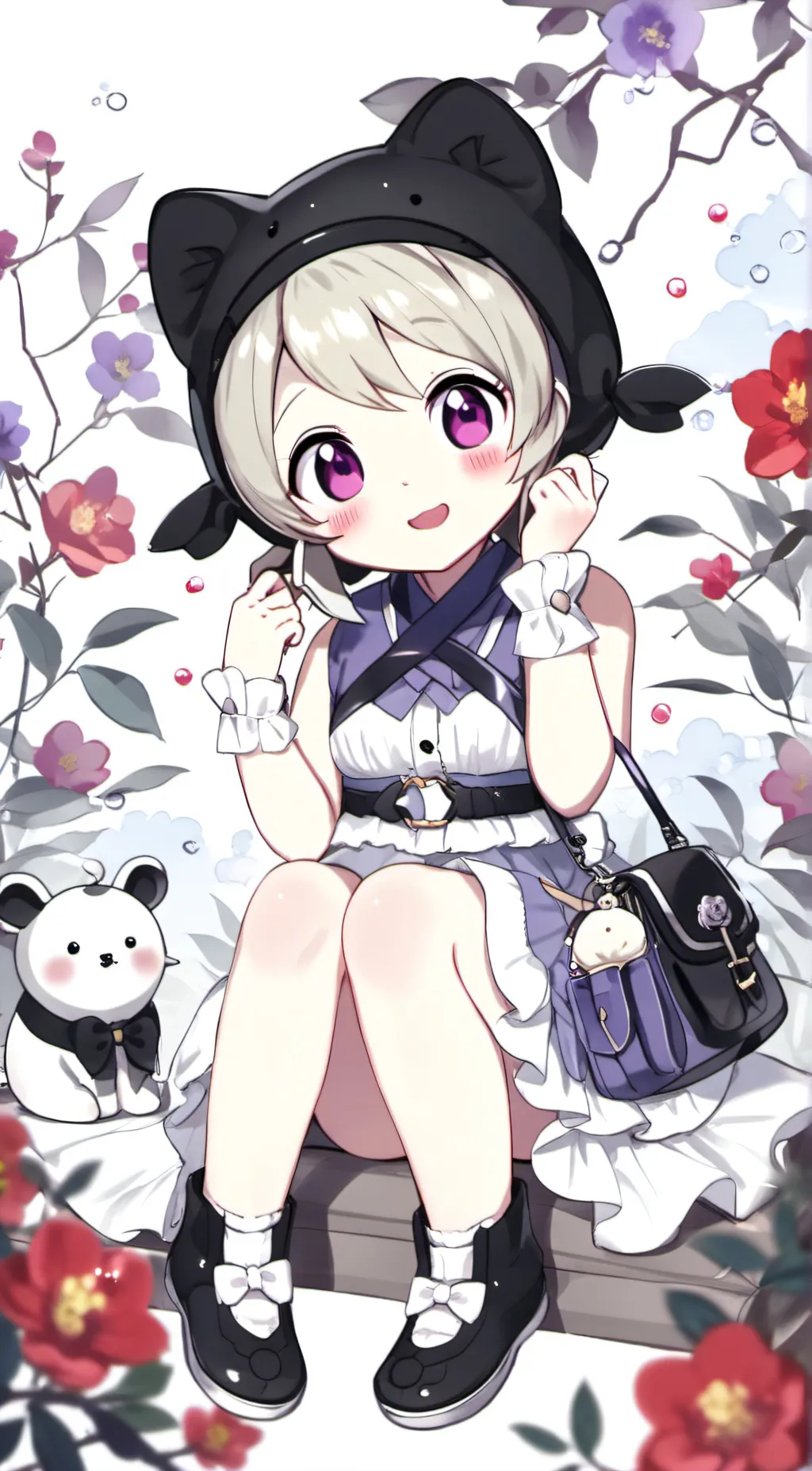 ai character: baby purple background