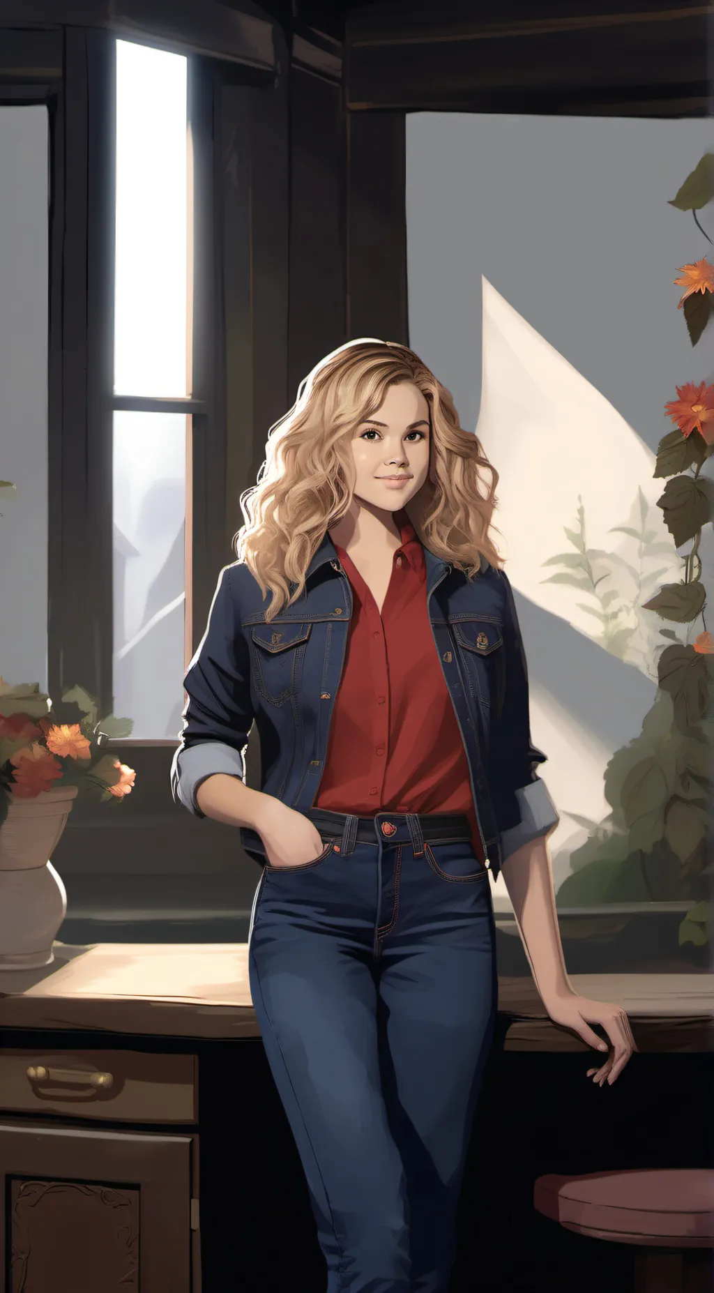 ai character: Courtney  background