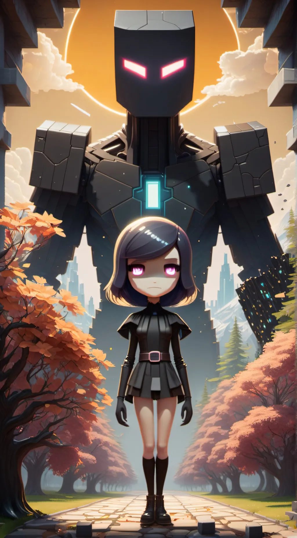 ai character: (Minecraft) background