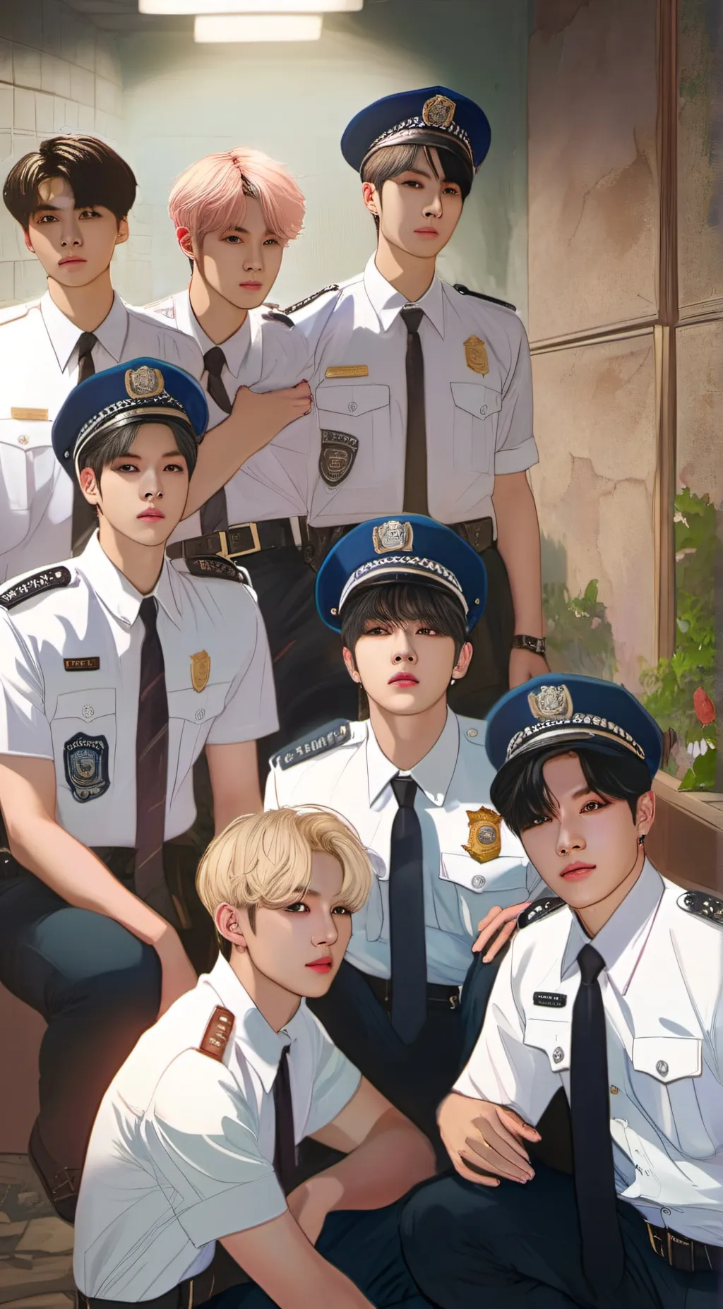 ai character: straykids and skys background