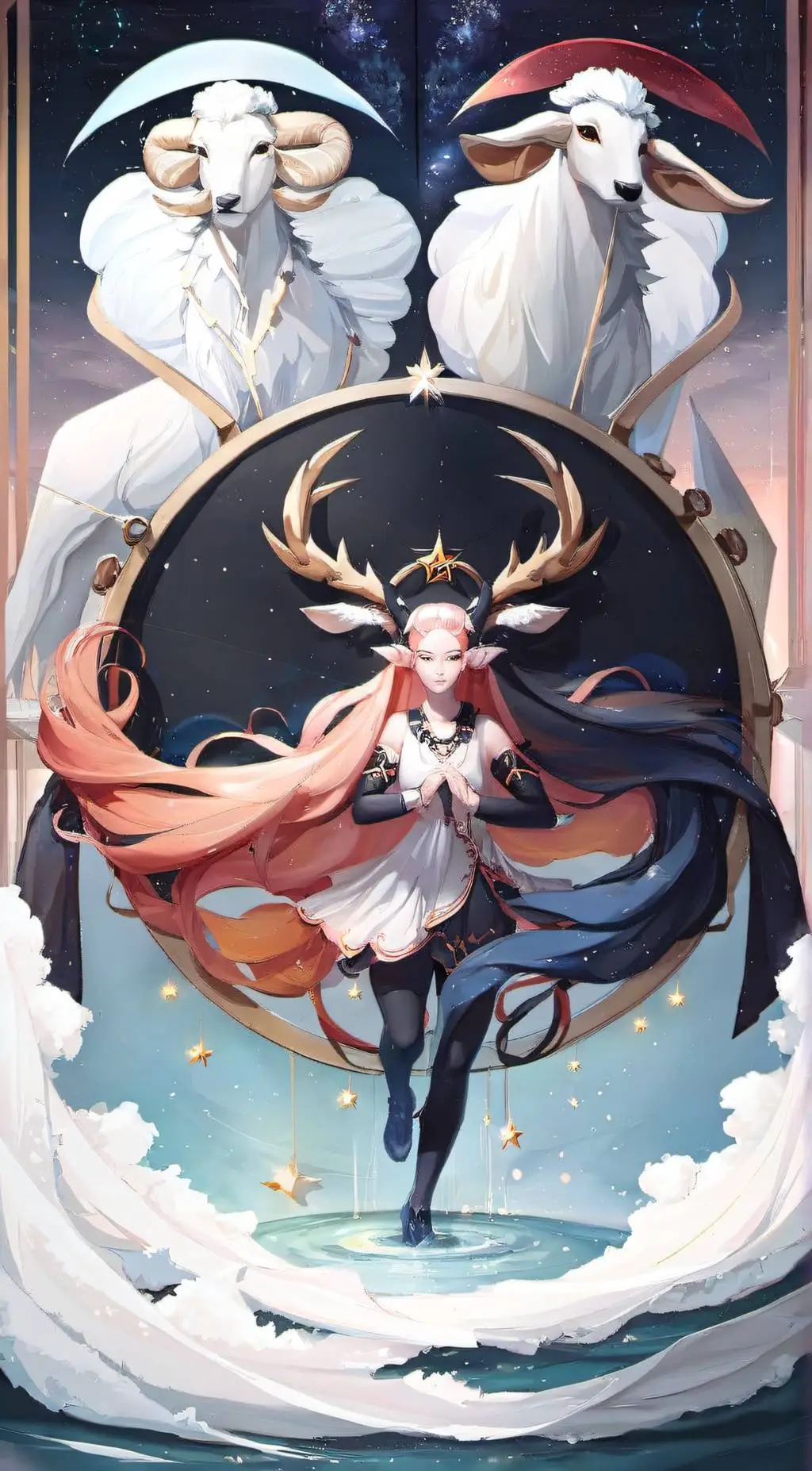 ai character: zodiac signs background