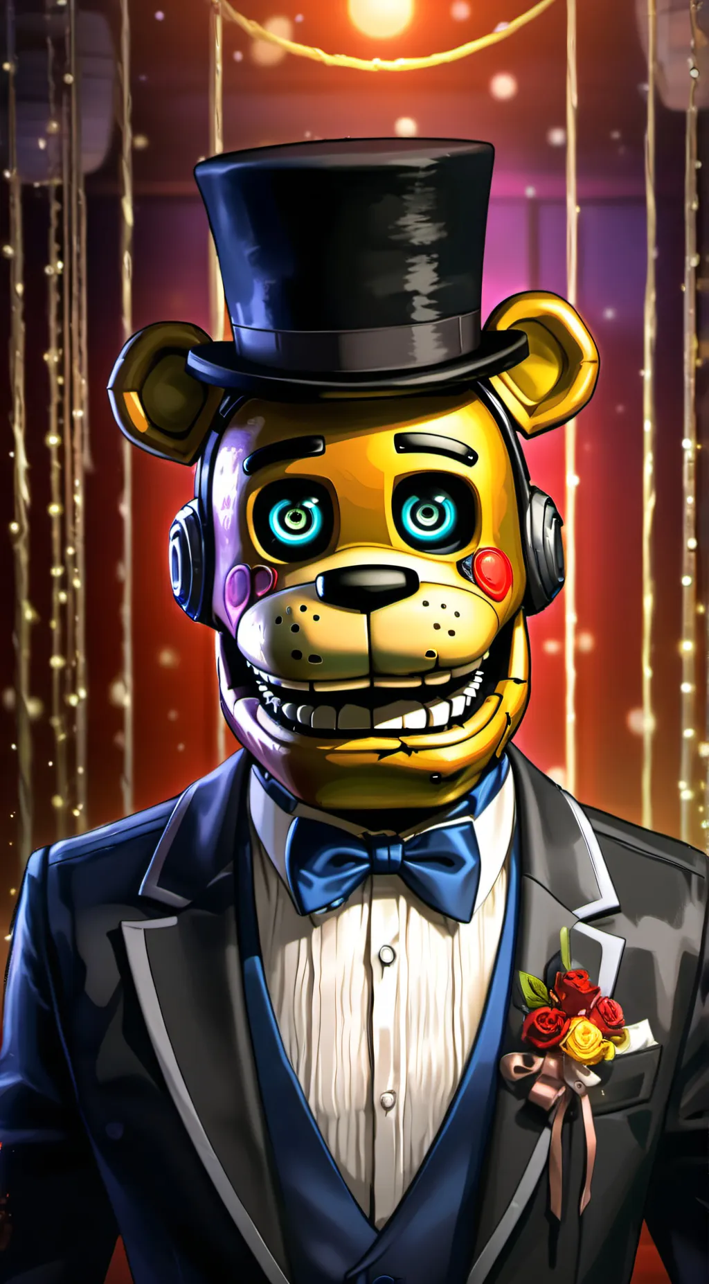 ai character: MHA in FNAF background