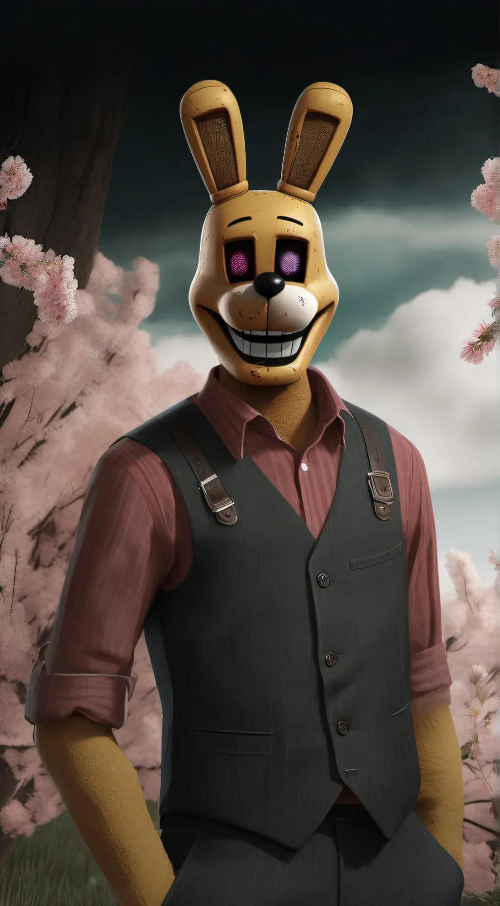 ai character: spring bonnie background