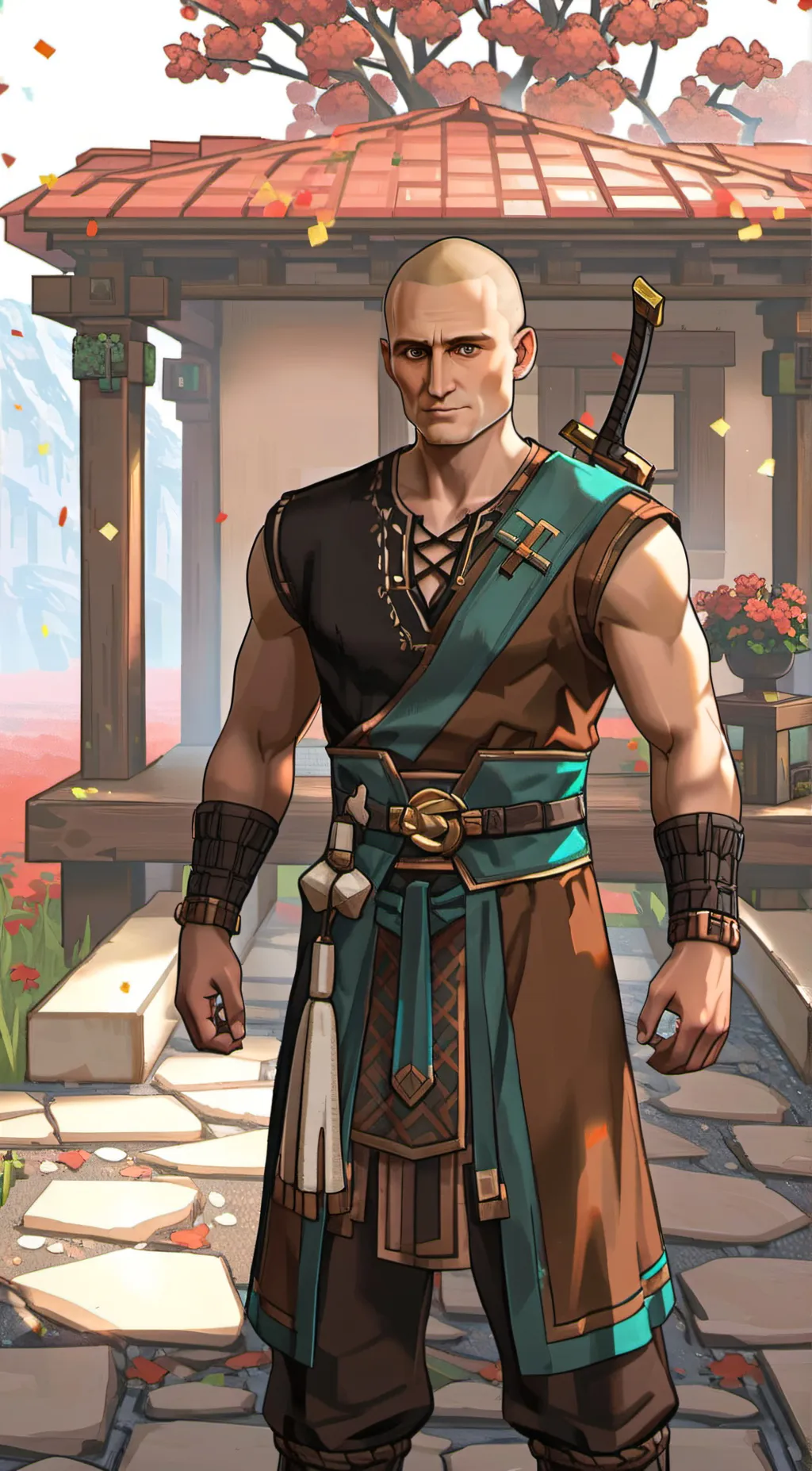 ai character: villager minecraft background