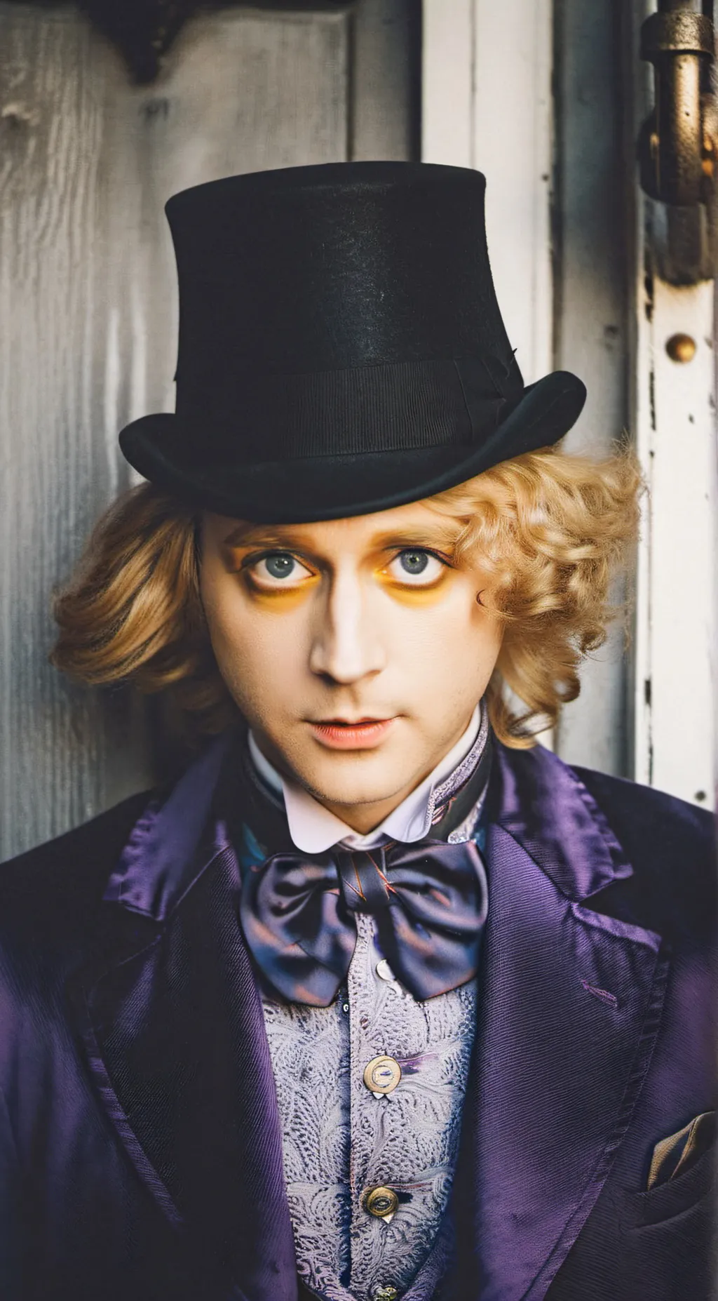 ai character: Willy Wonka  background