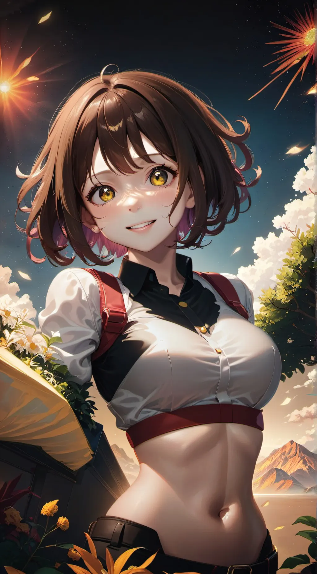 ai character: Uraraka  background