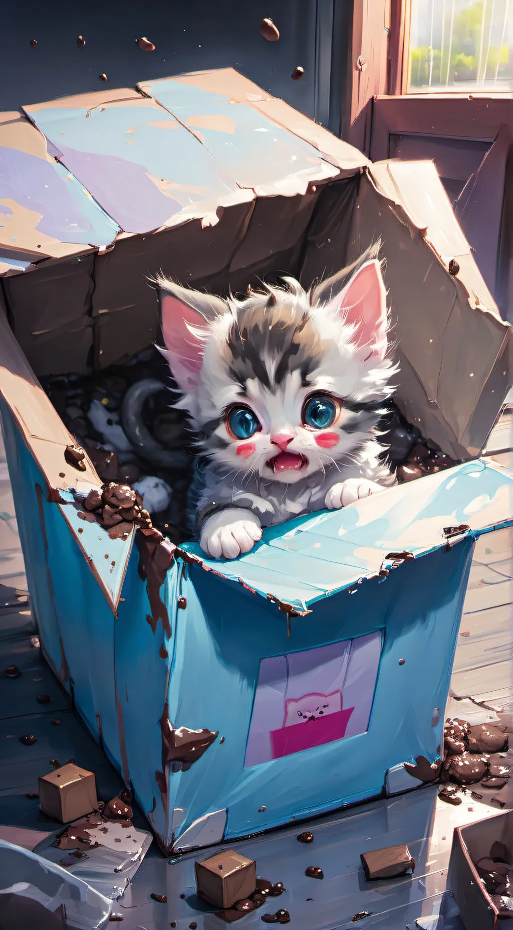ai character: Poop kitten background