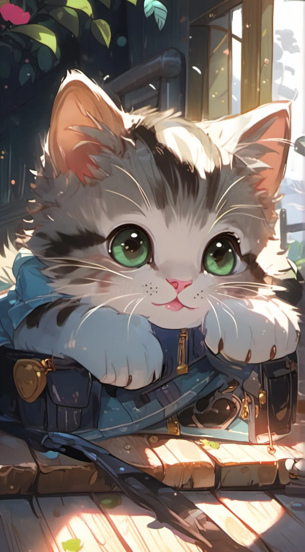 ai character: Kitty pie background