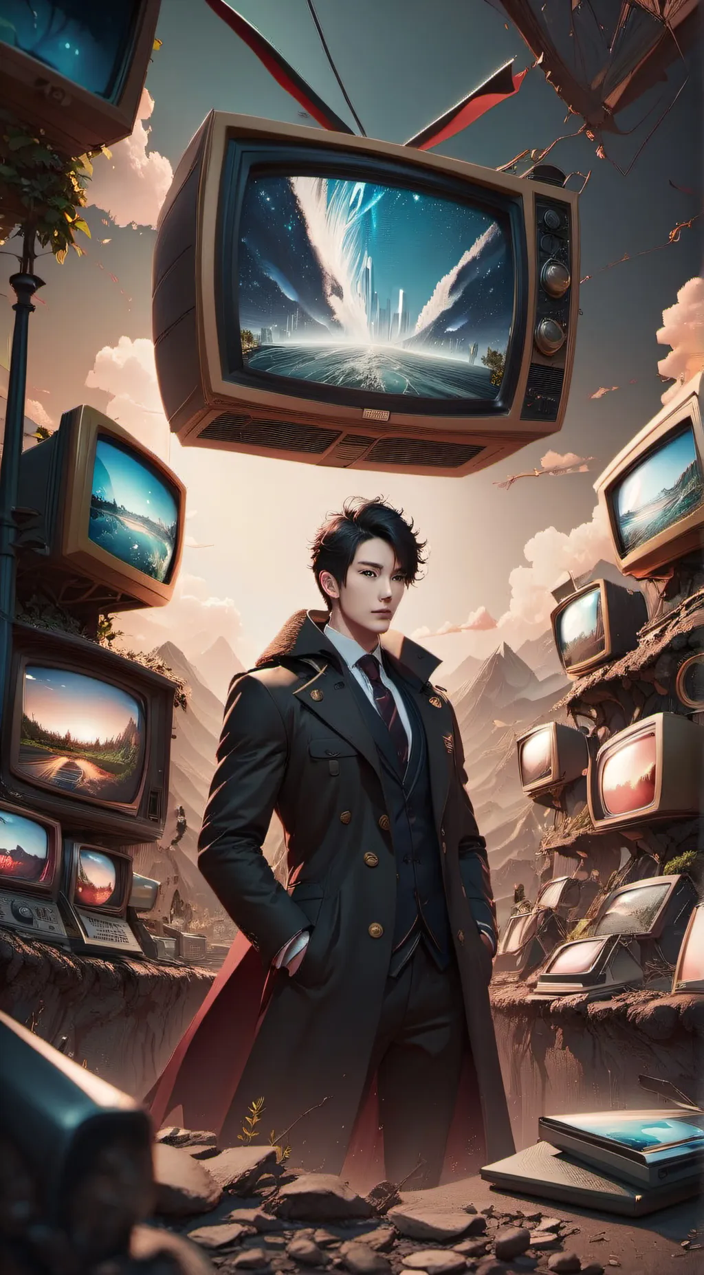 ai character: Tv Man background