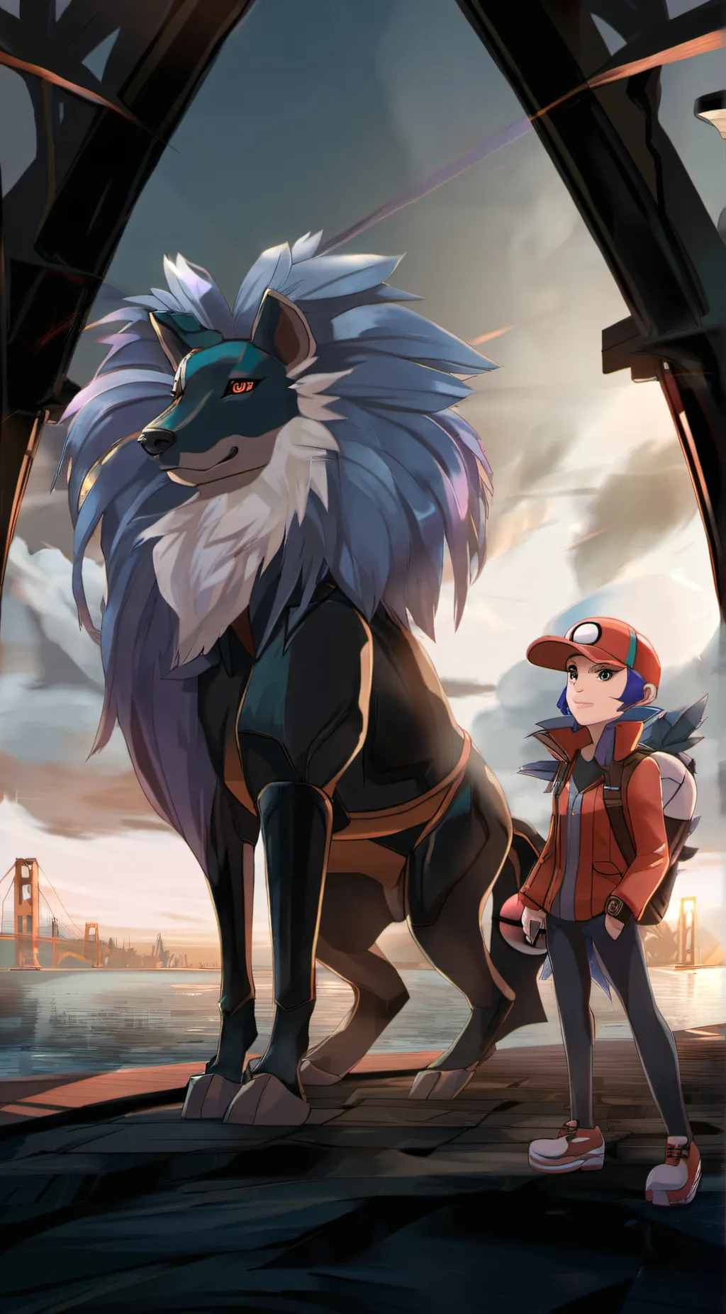 ai character: Pokémon violet background