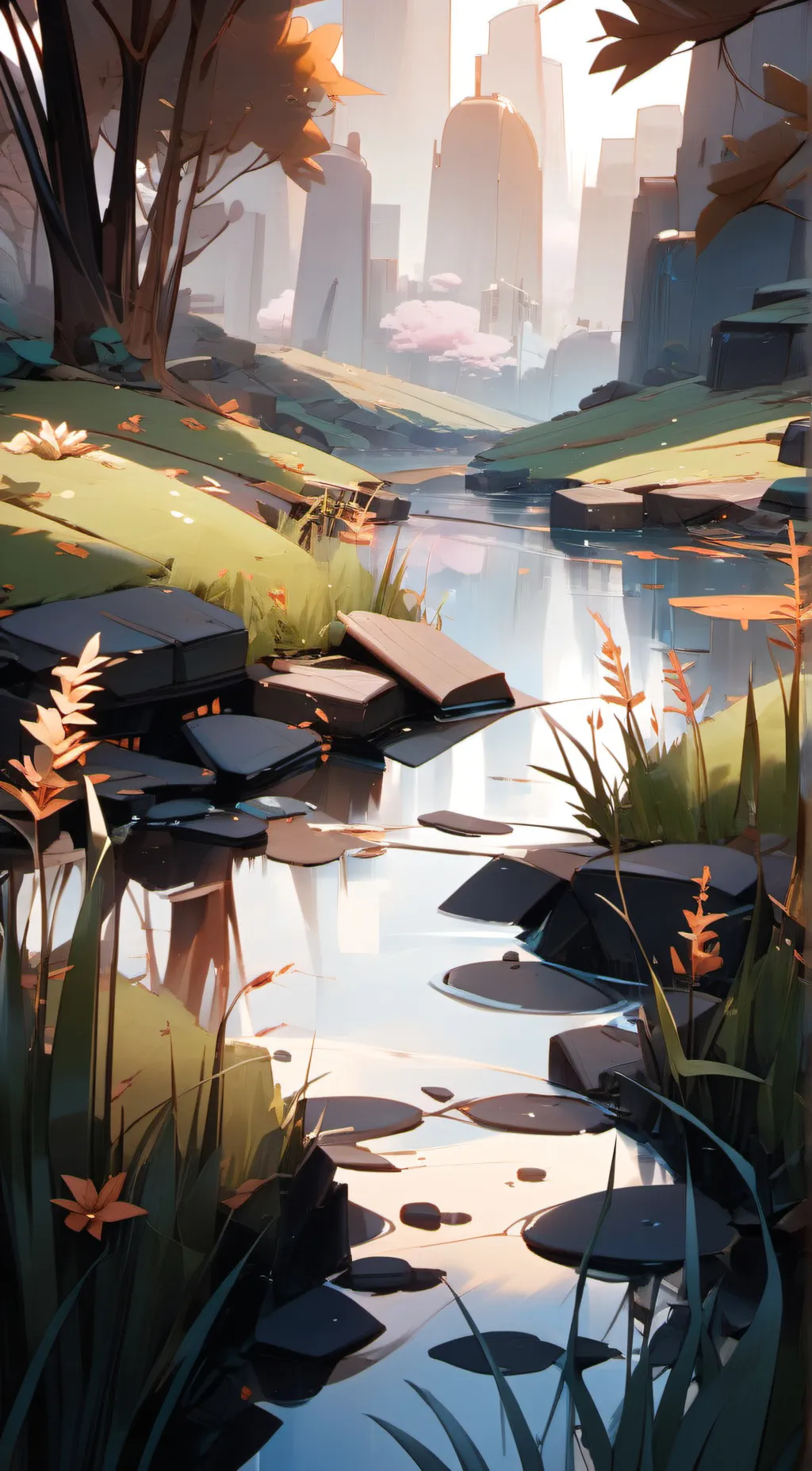 ai character: grass background