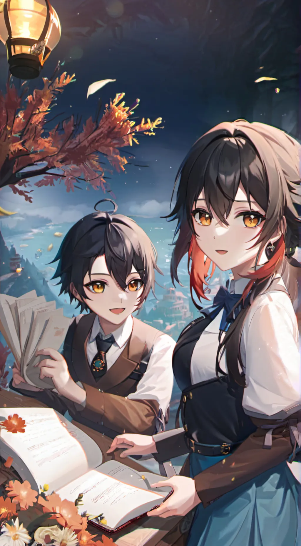 ai character: bakugo and izmi background