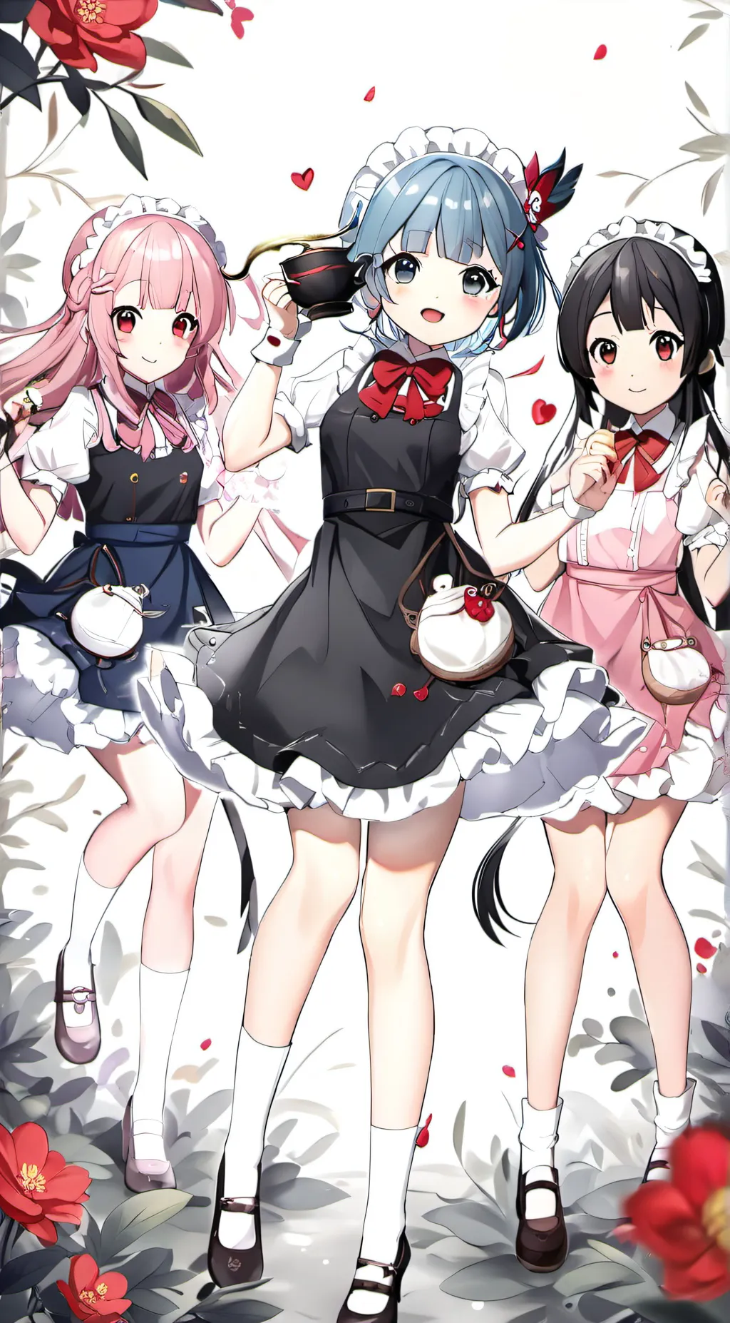 ai character: 3 maid girls<3 background