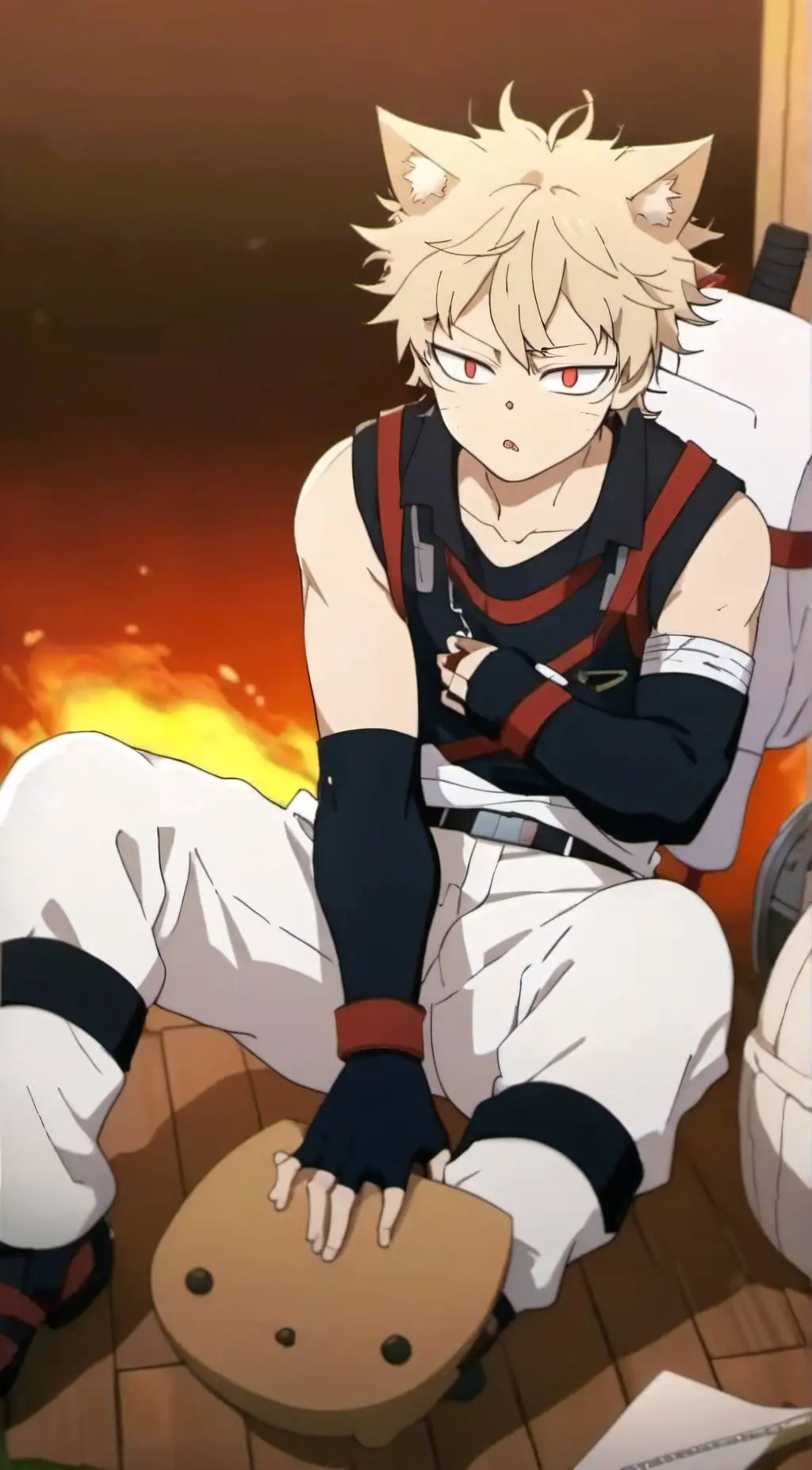ai character: Katsuki Bakugo background