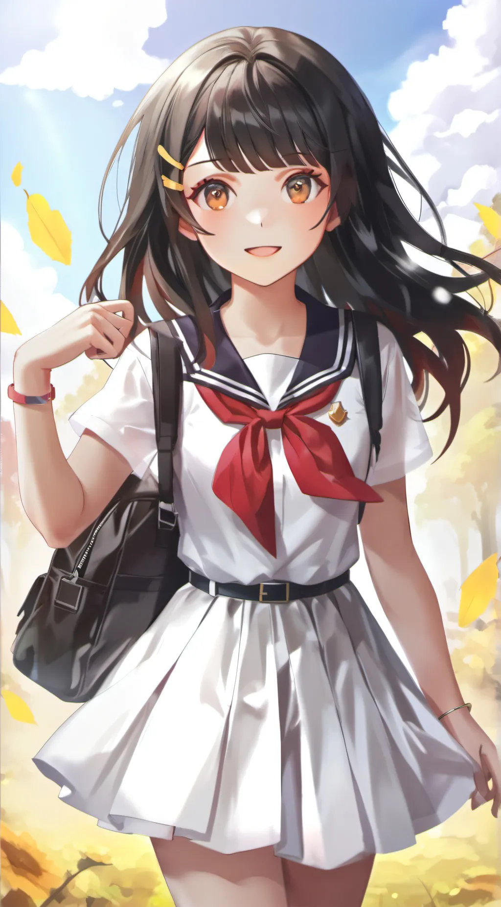 ai character: school dress  background