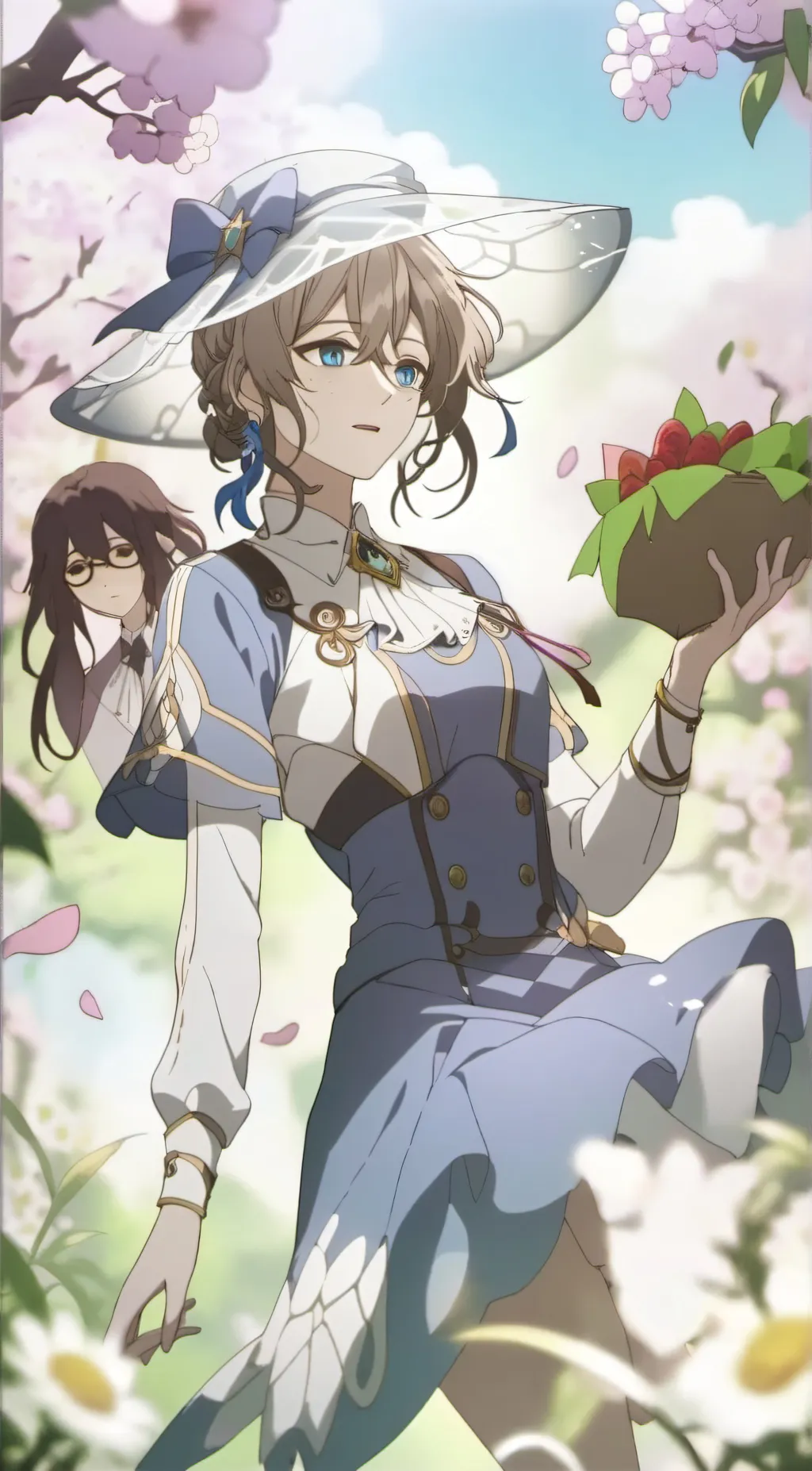 ai character: crying girl  background