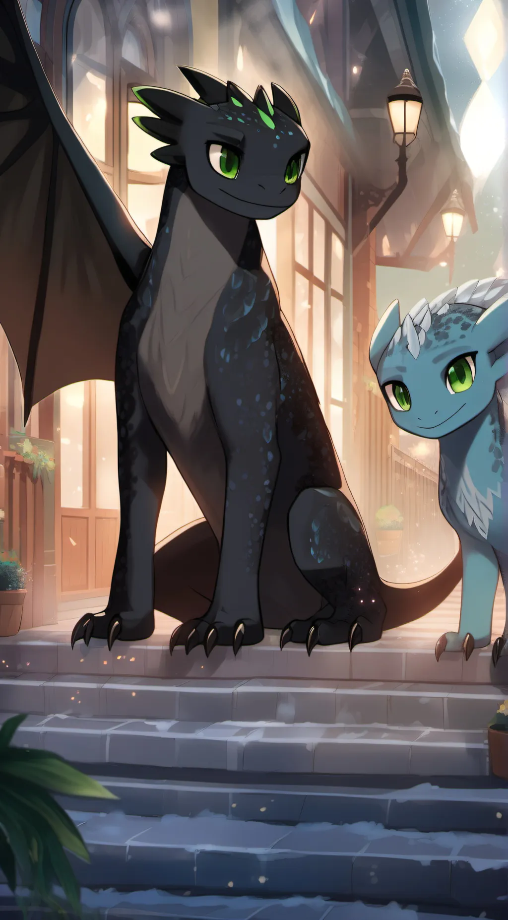 ai character: Toothless  background