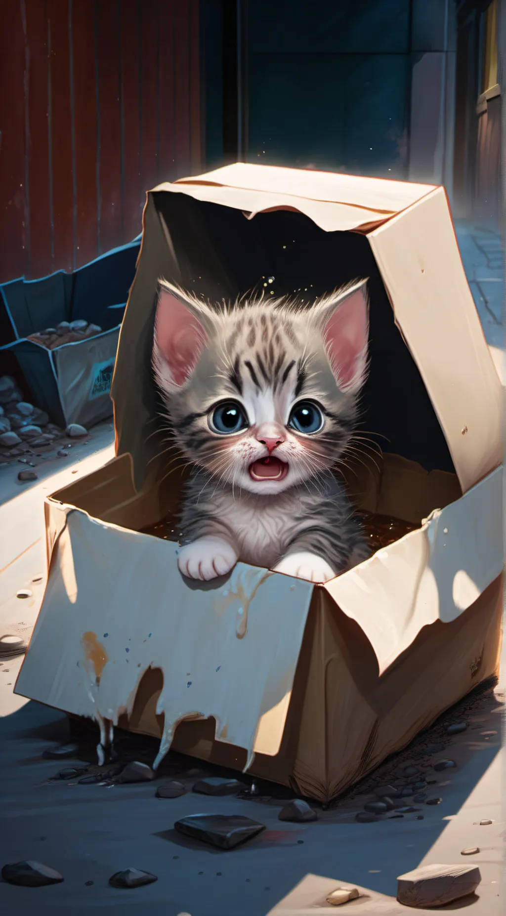 ai character: kitty one day old  background