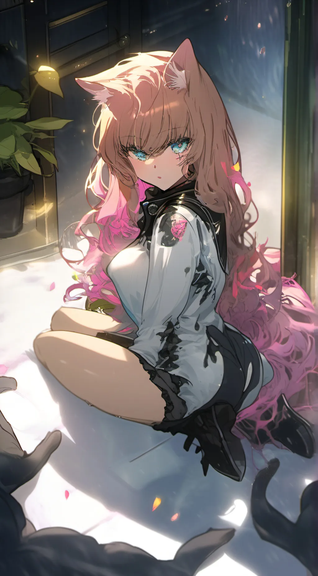 ai character: neon background