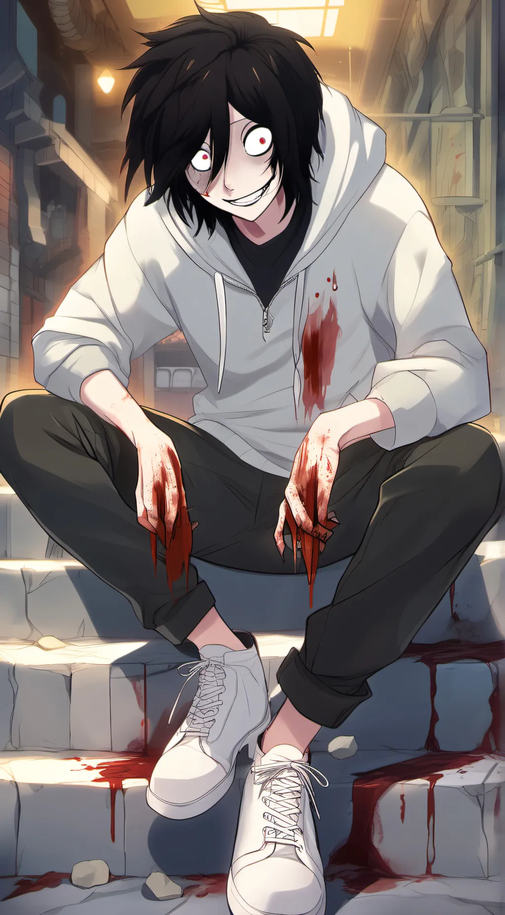 ai character: Jeff the killer  background