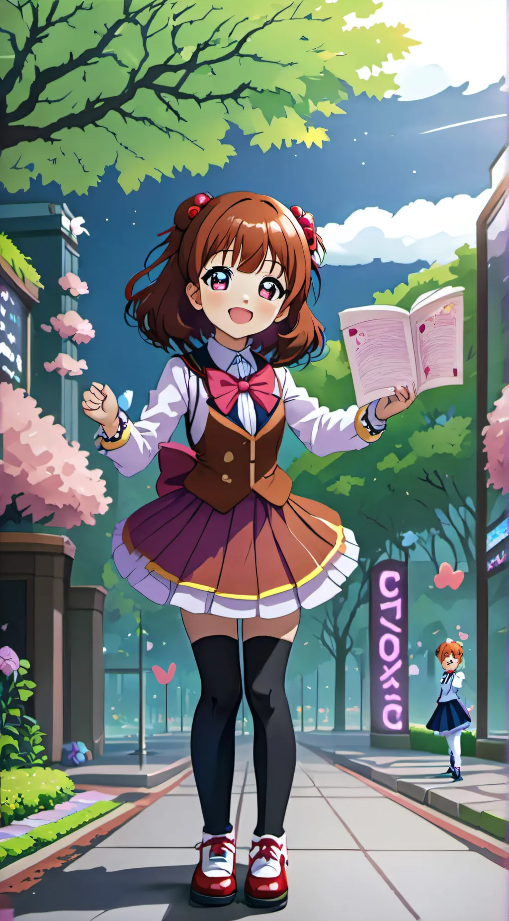 ai character: Monica.     background