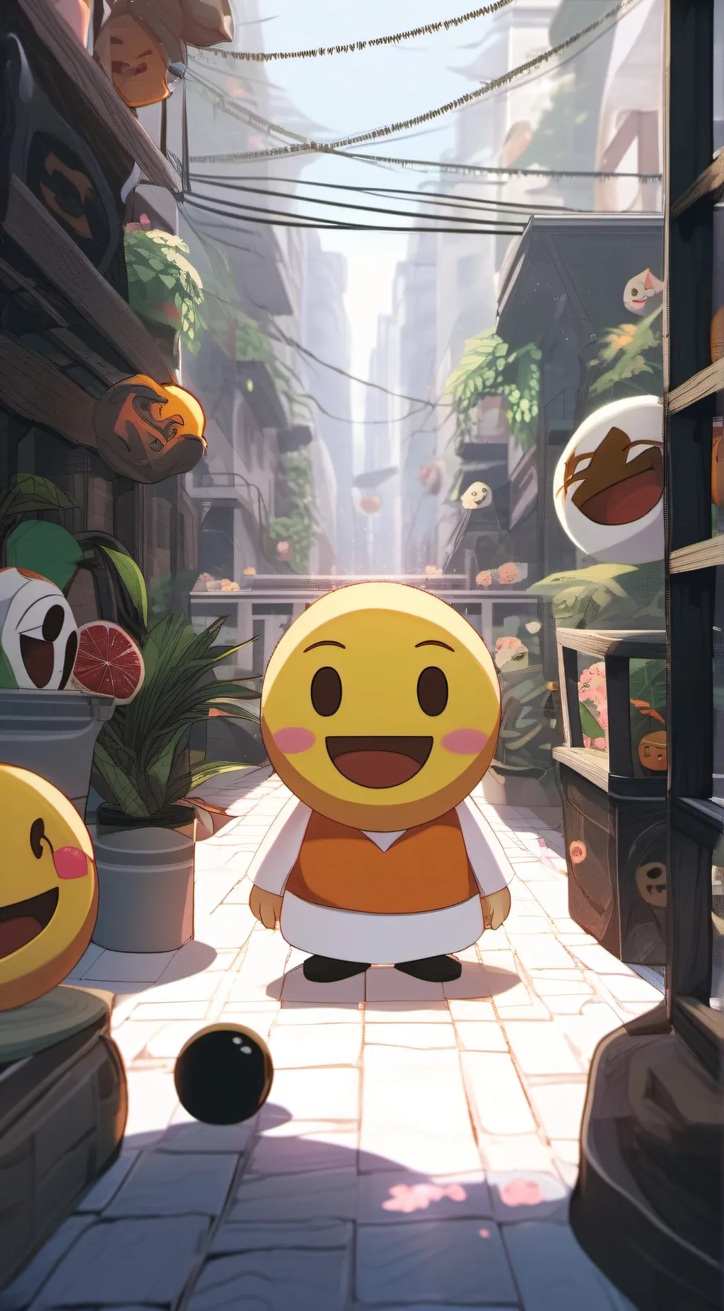 ai character: Emoji Lady background