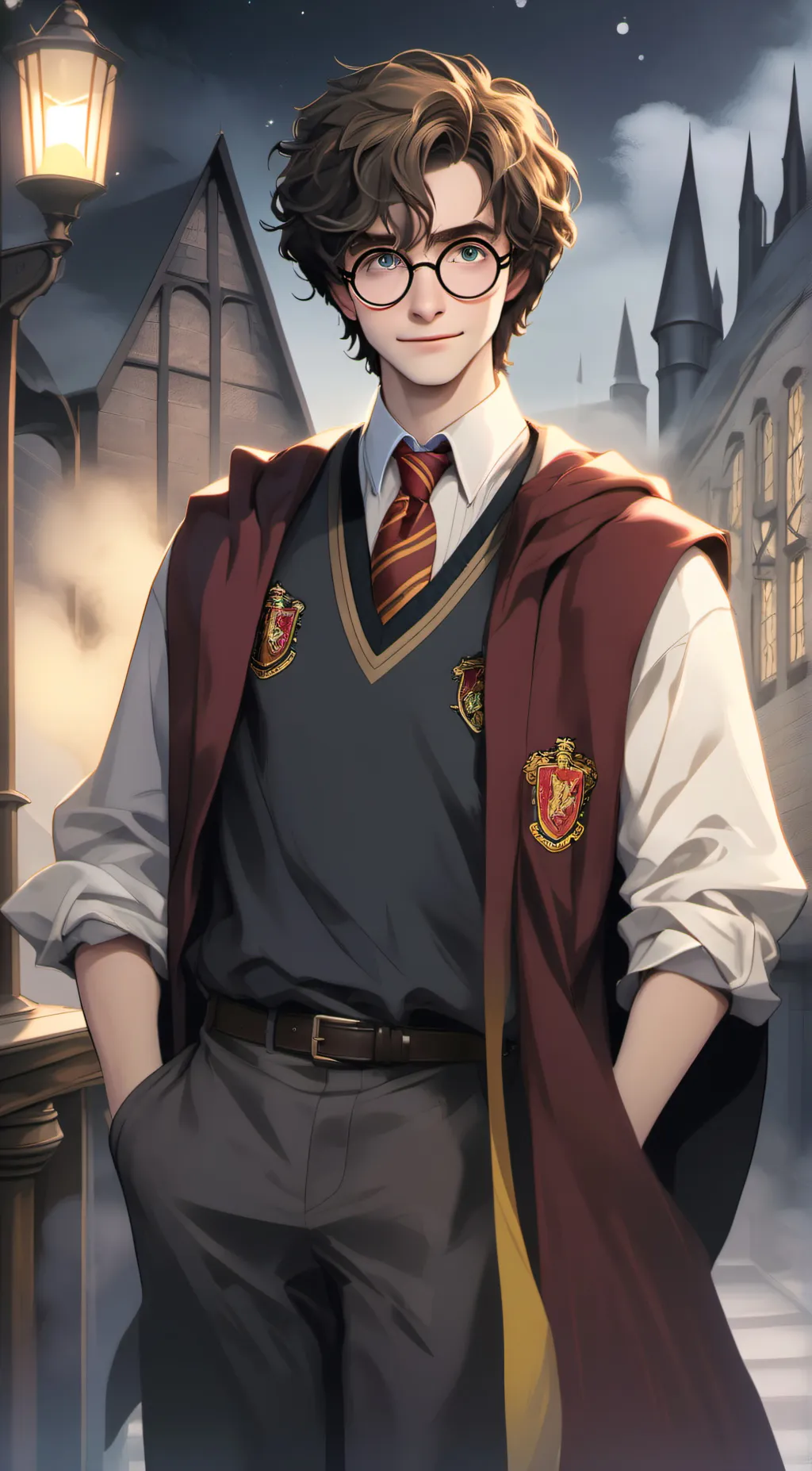 ai character: Harry Potter  background
