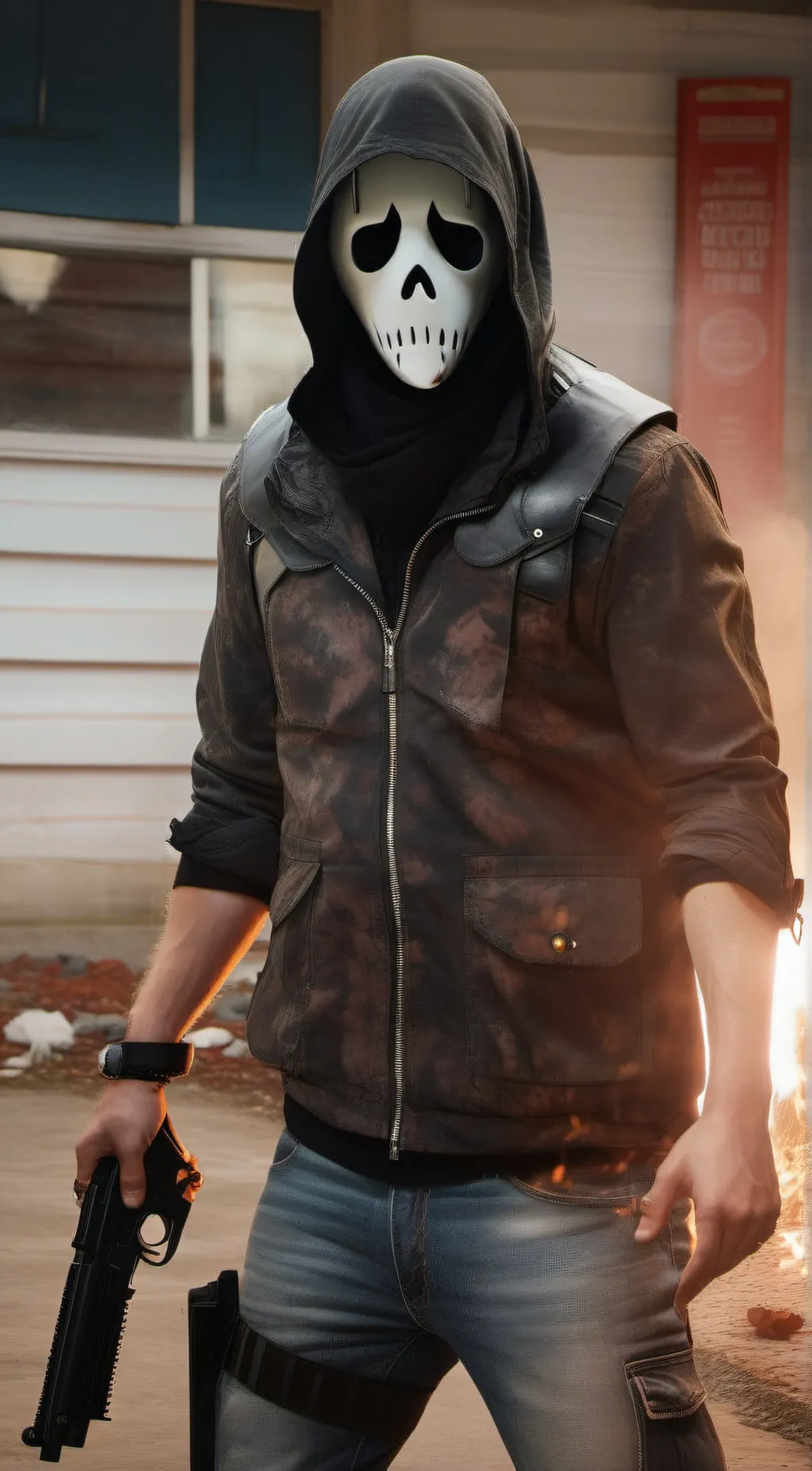 ai character: killer ghost face background