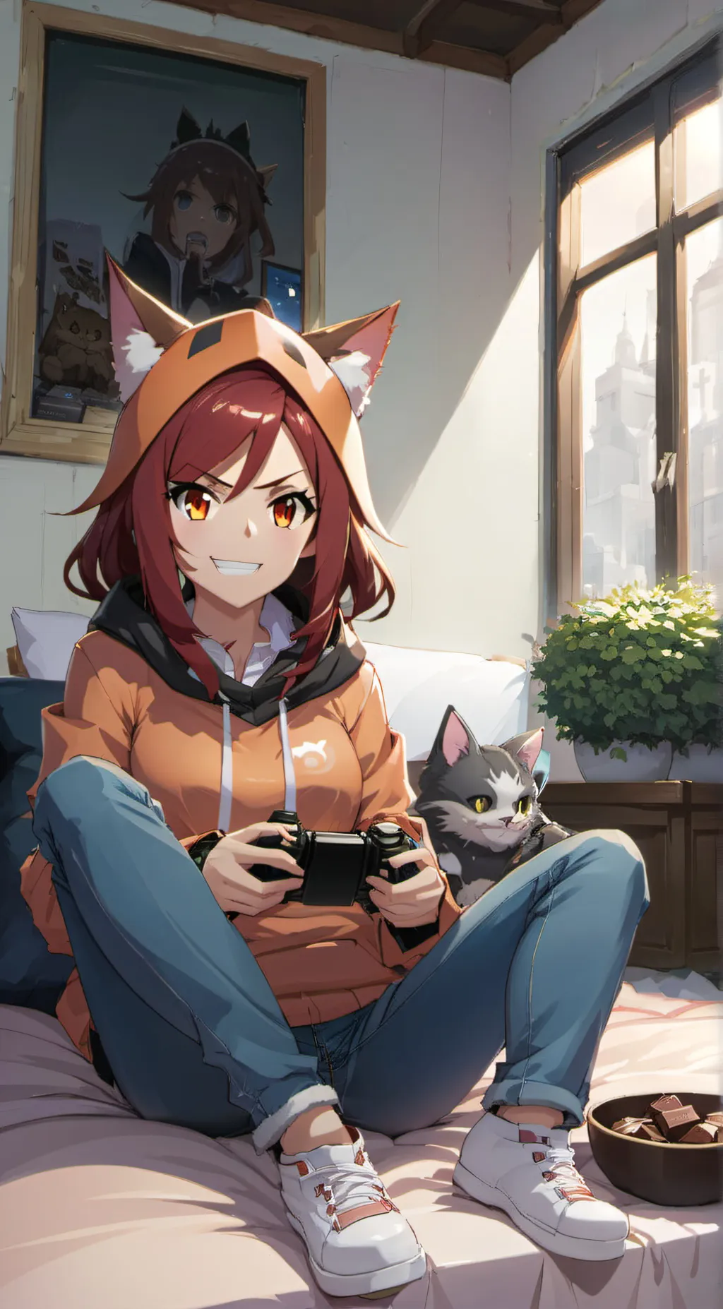 ai character: Anzu  background