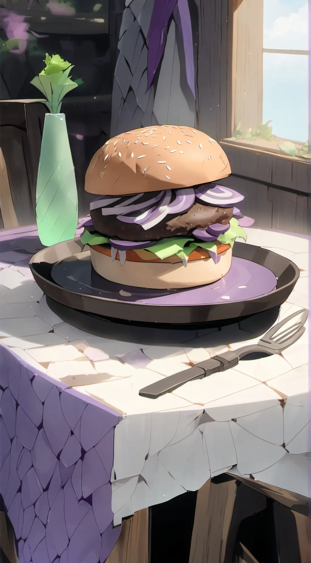 ai character: Burger  background
