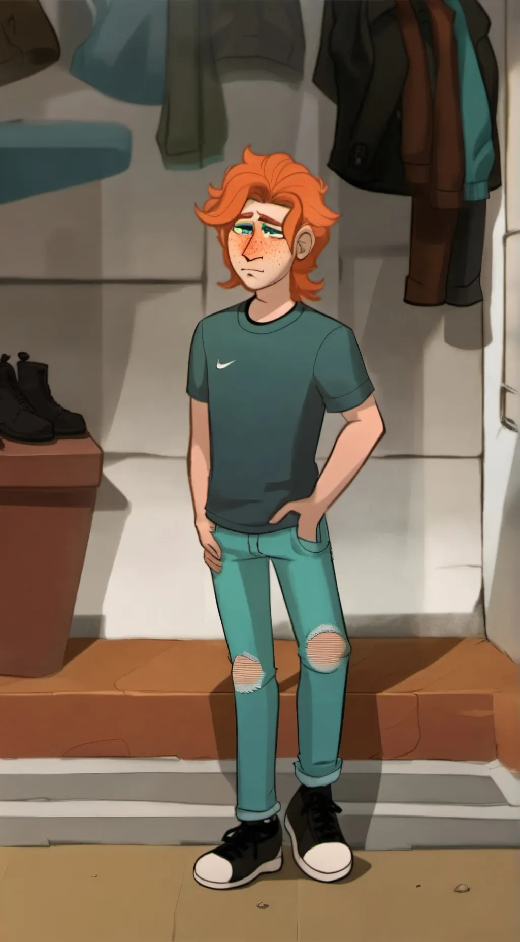 ai character: Adrian  background