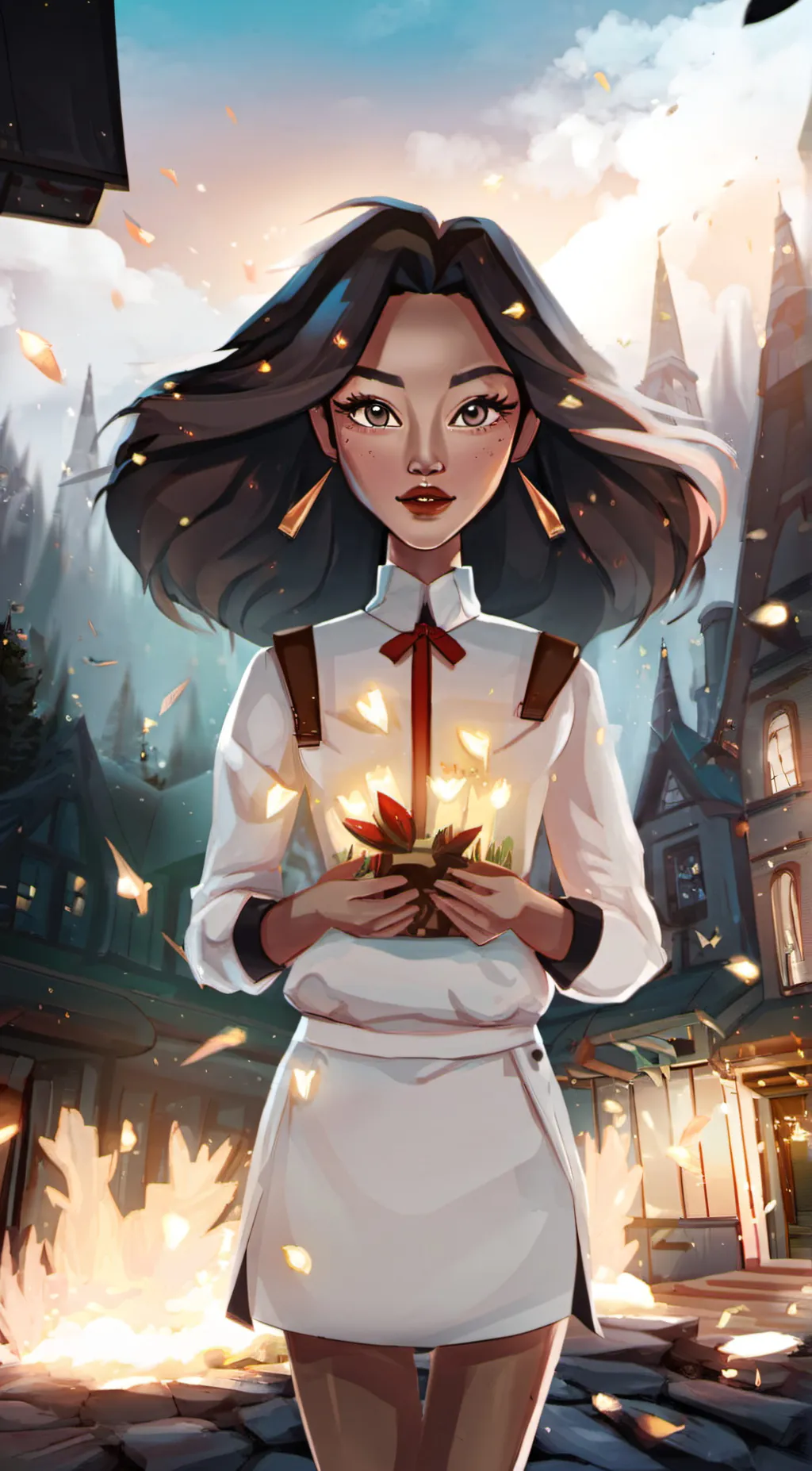 ai character: Gold background