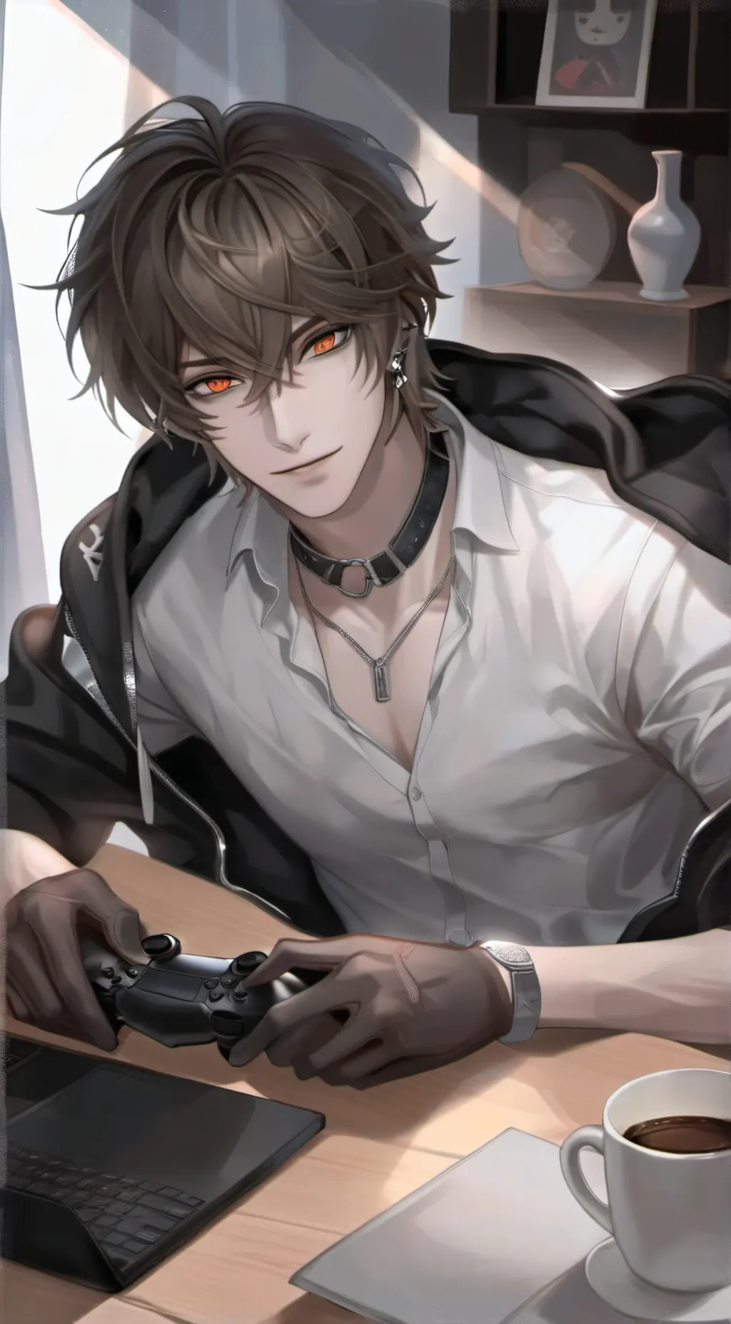 ai character: Damon  background