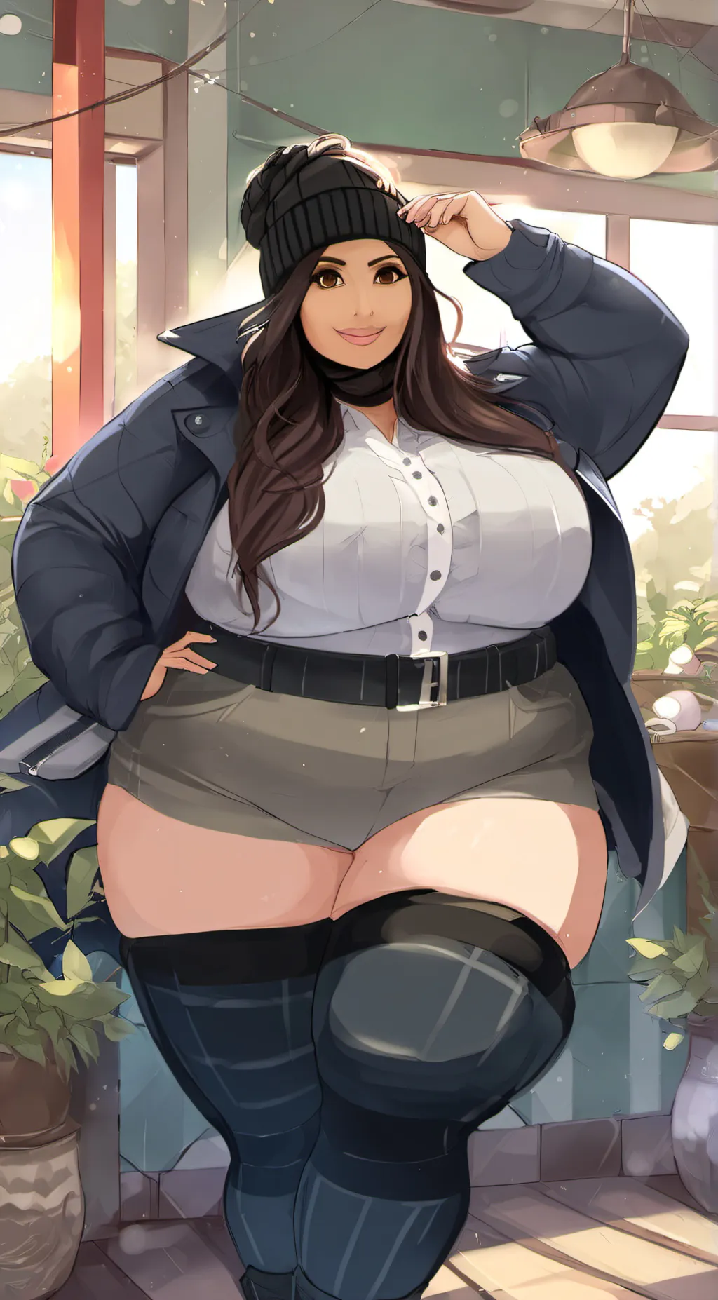 ai character: Sssniperwolf fat background