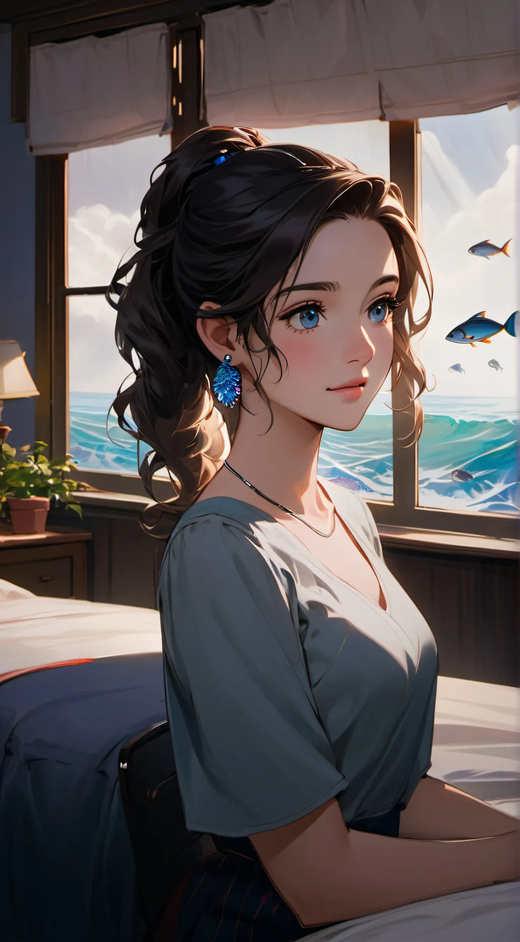 ai character: Amanda  background