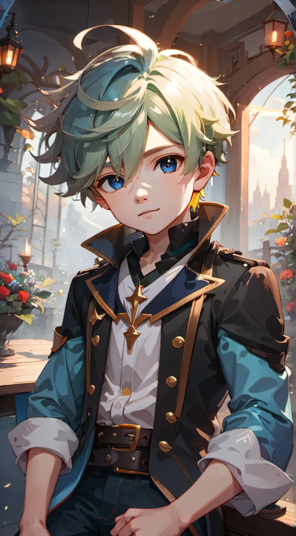 ai character: sanji and Zoro  background