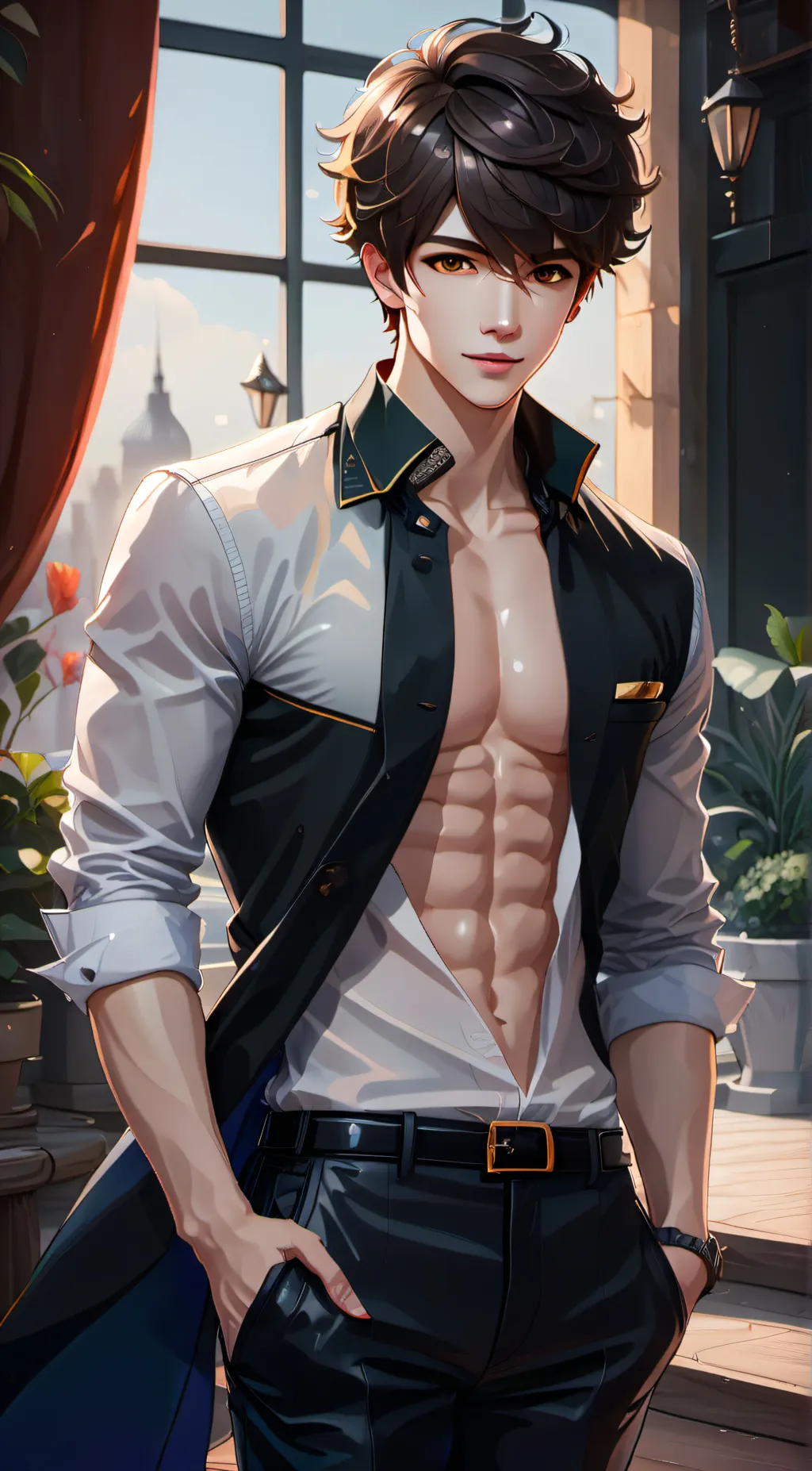 ai character: chin  background