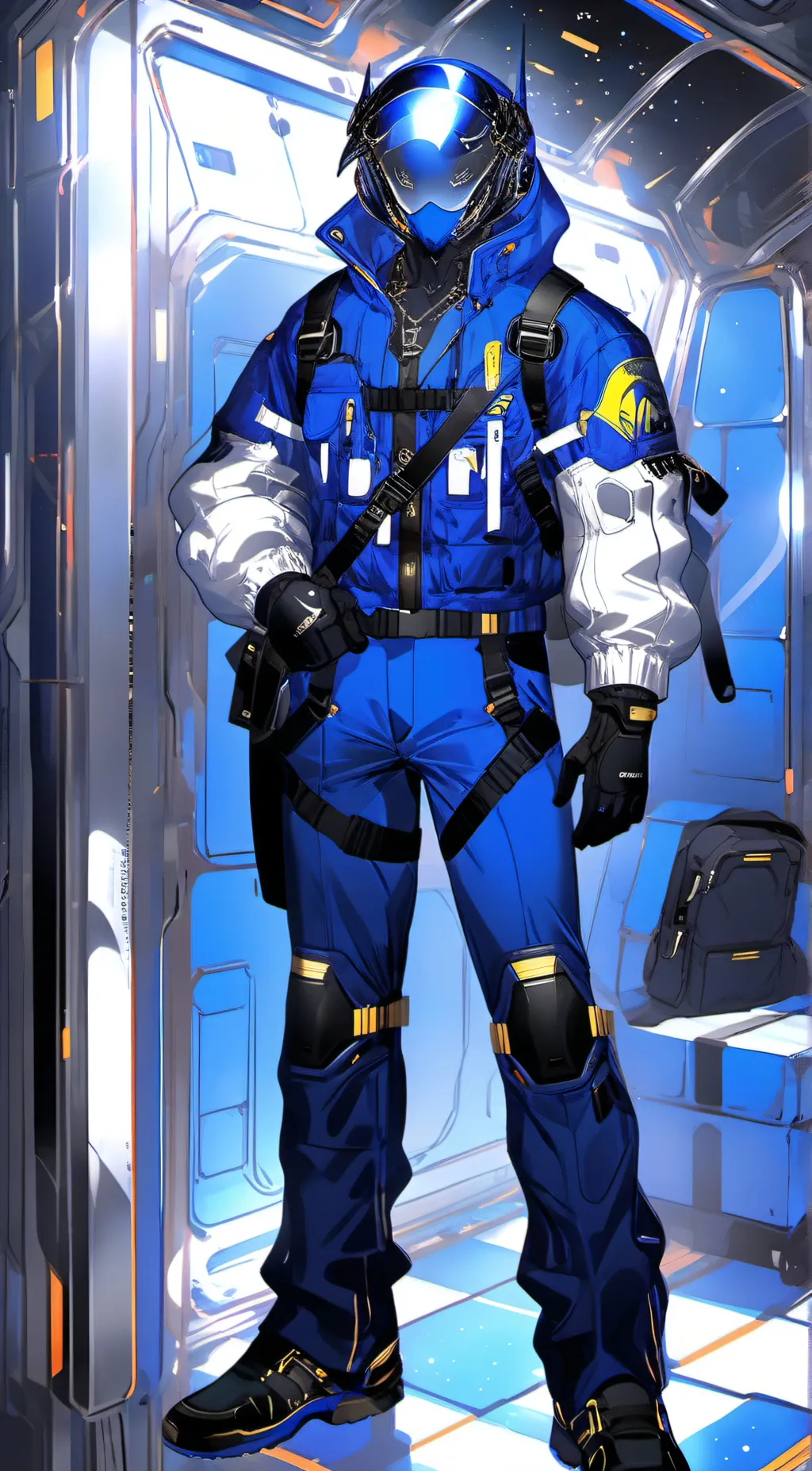 ai character: dark blue imposter background