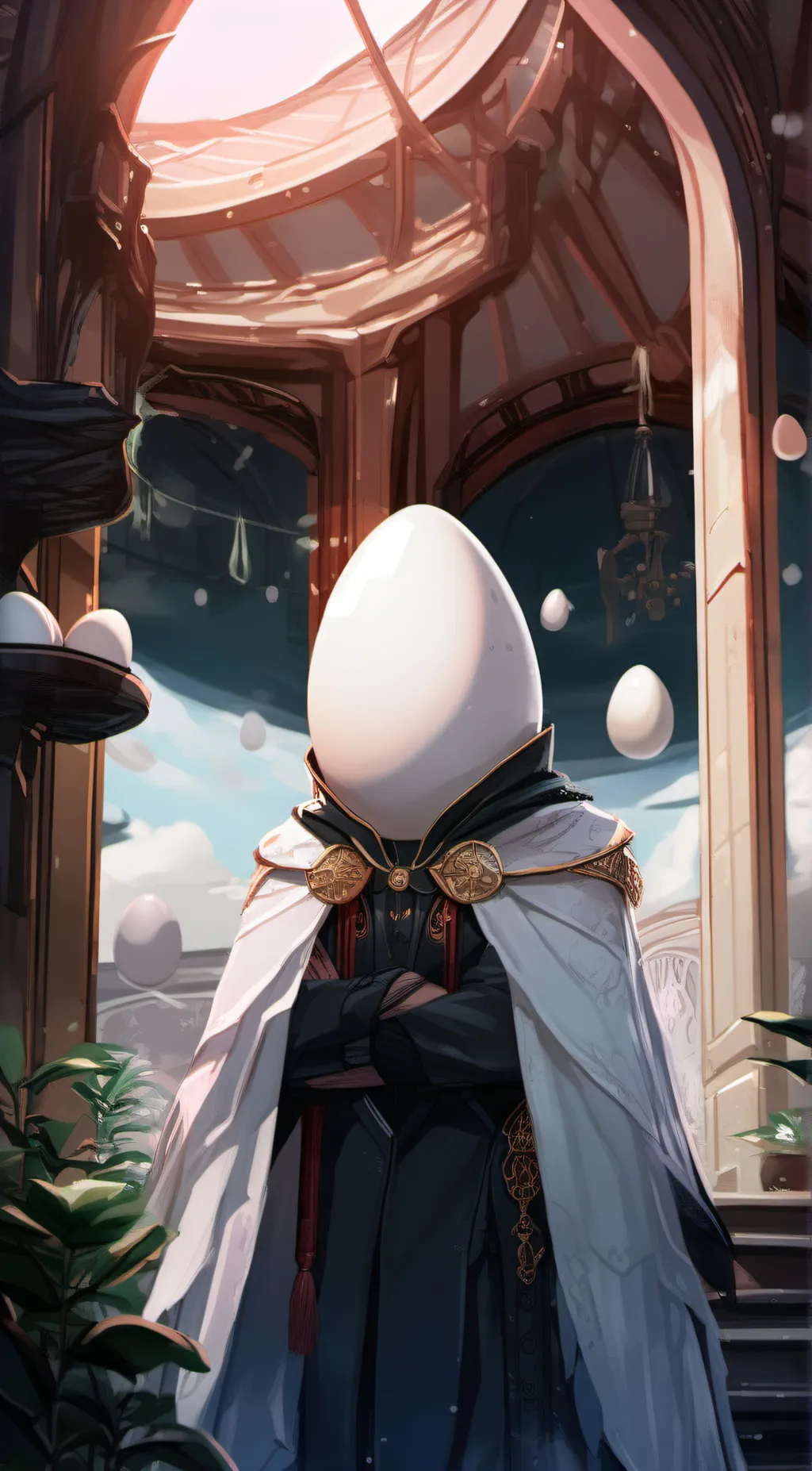 ai character: egg background