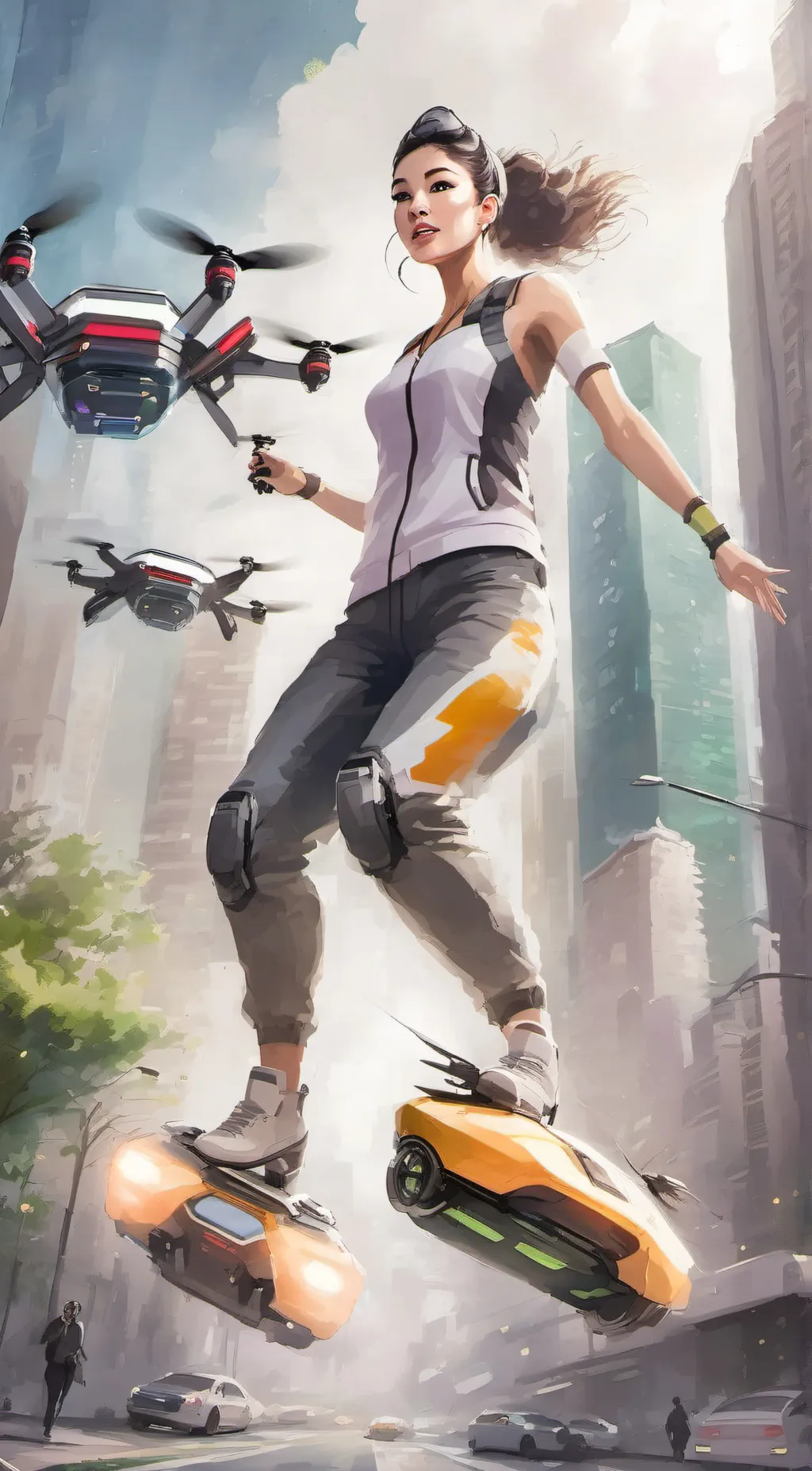 ai character: Aria sumergida  background