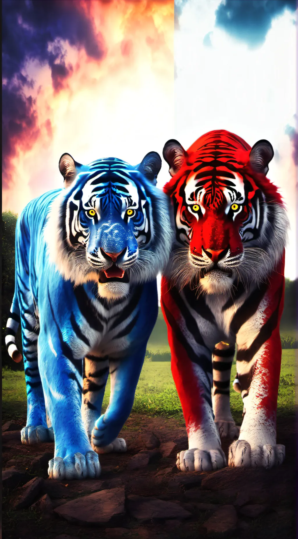 ai character: fire and ice background