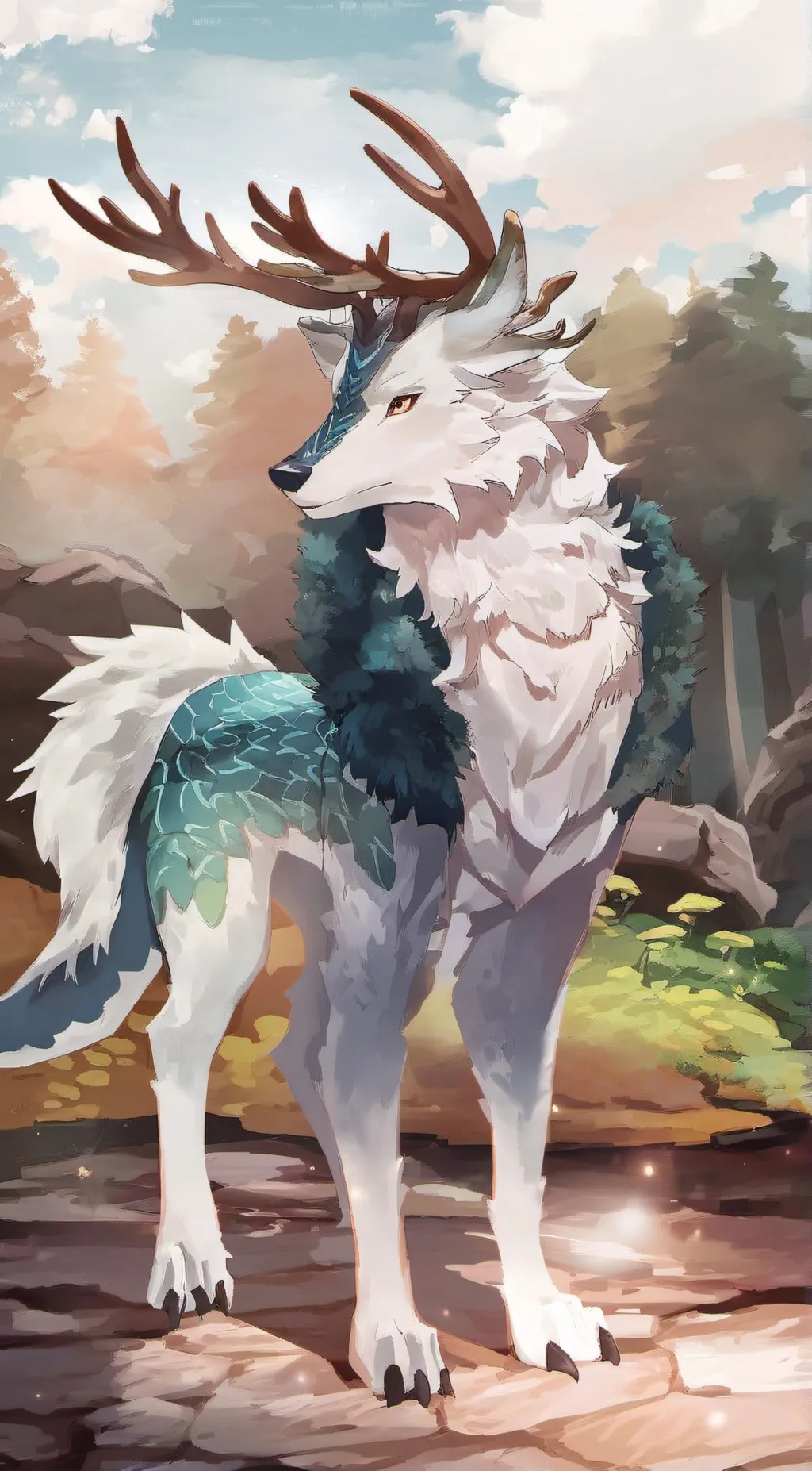 ai character: snowfall background